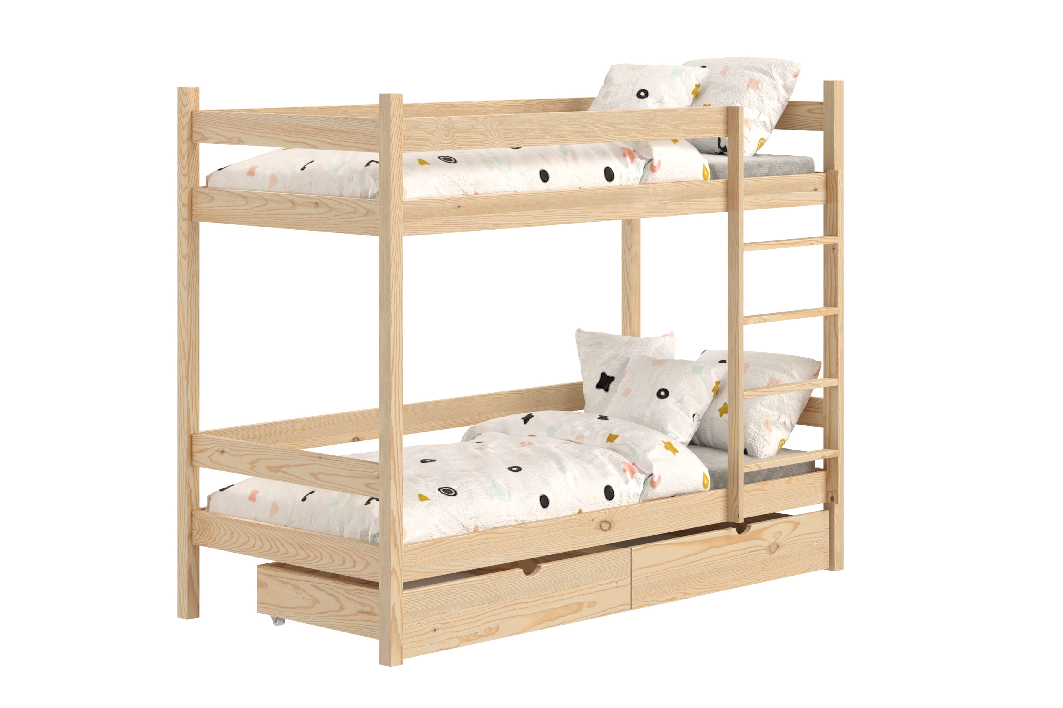 Poschodová posteľ Fabrio so zásuvkami - borovica, 80x160 Posteľ dzieciece poschodová so zásuvkami Fabrio - 80x160 / Borovica