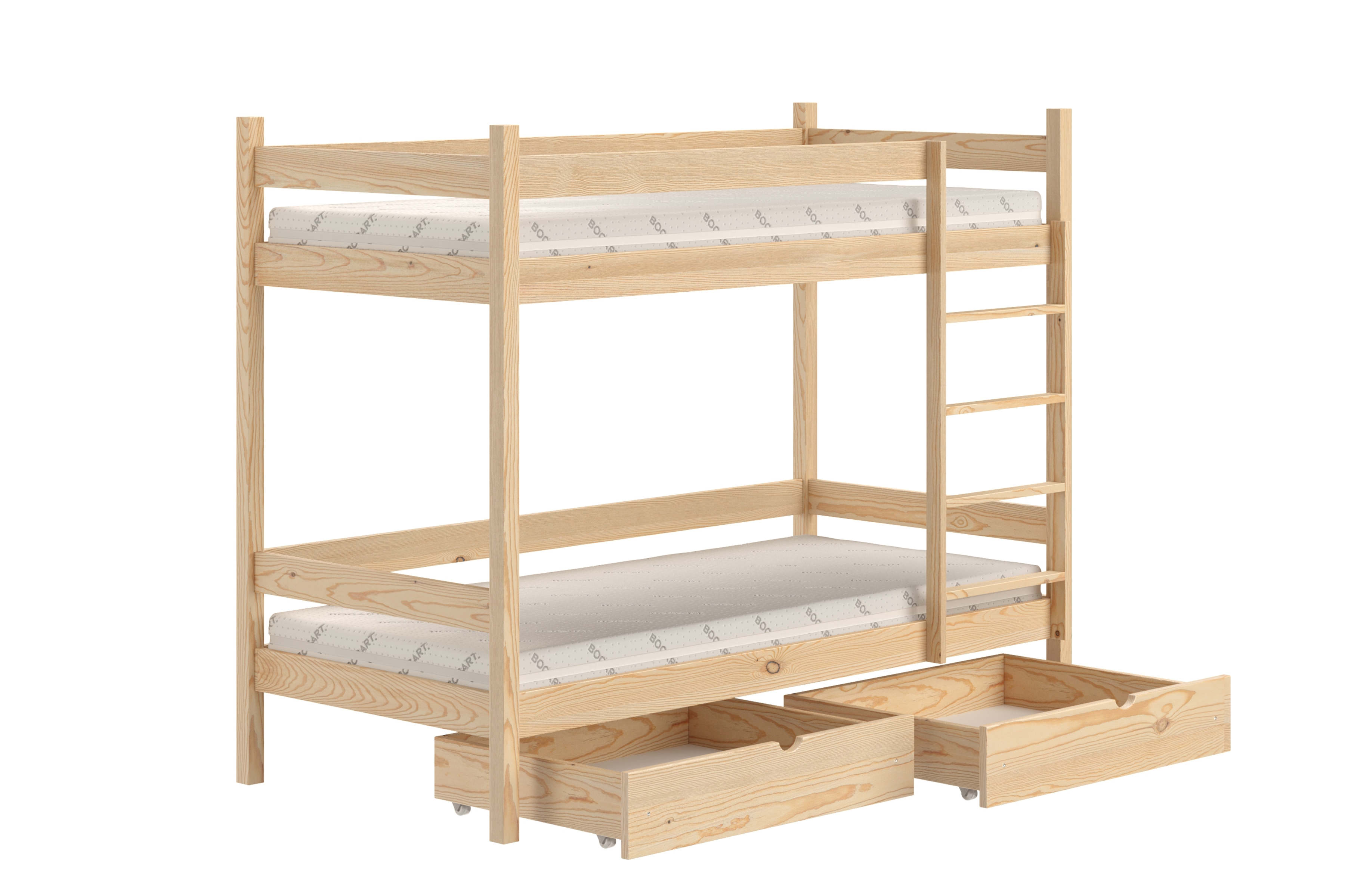 Poschodová posteľ Fabrio so zásuvkami - borovica, 80x160 Posteľ dzieciece poschodová so zásuvkami Fabrio - 80x160 / Borovica