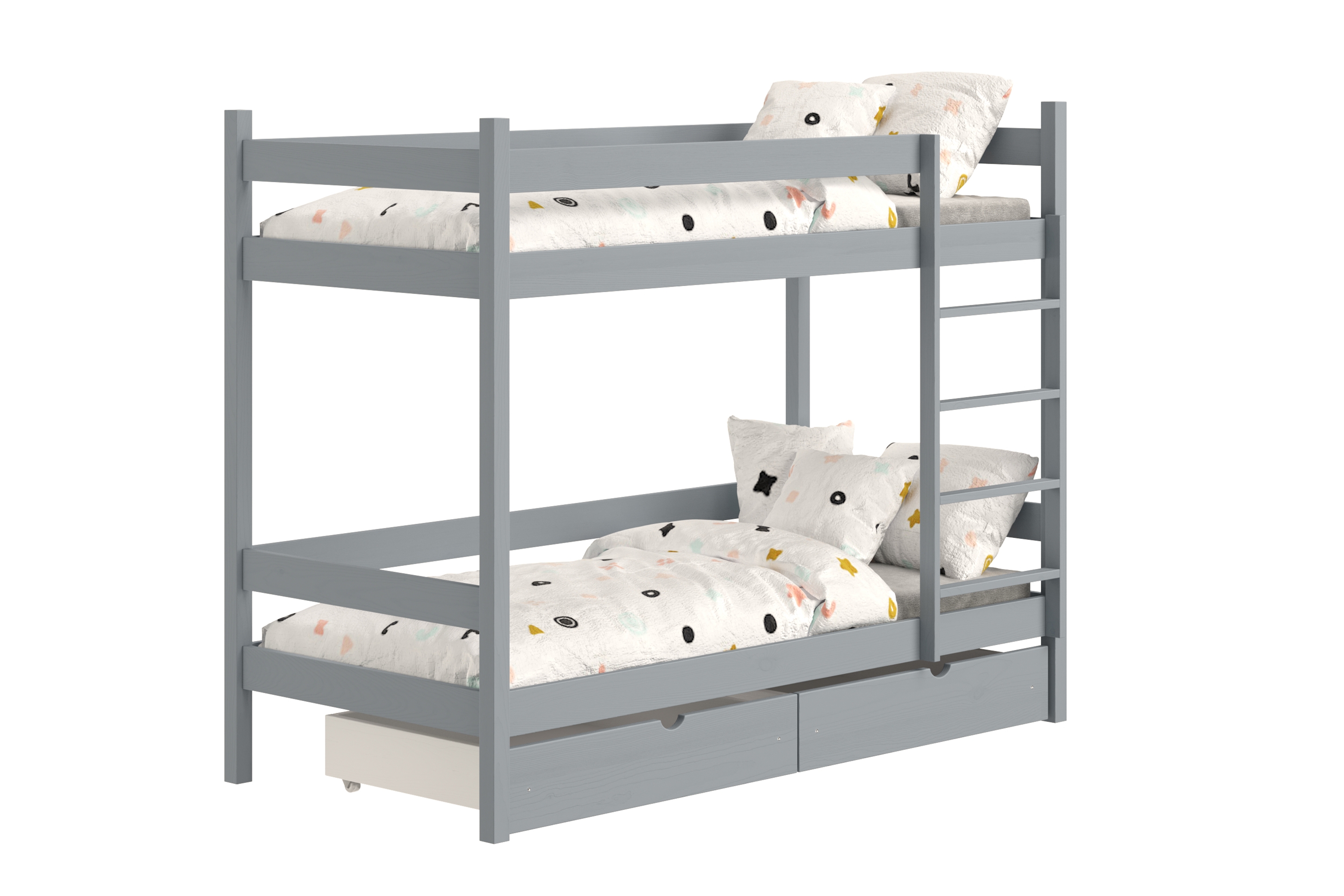 Patrová postel Fabrio se zásuvkami 80x190 cm - šedá Postel dzieciece patrová  s zásuvkami Fabrio - 80x190 / šedý