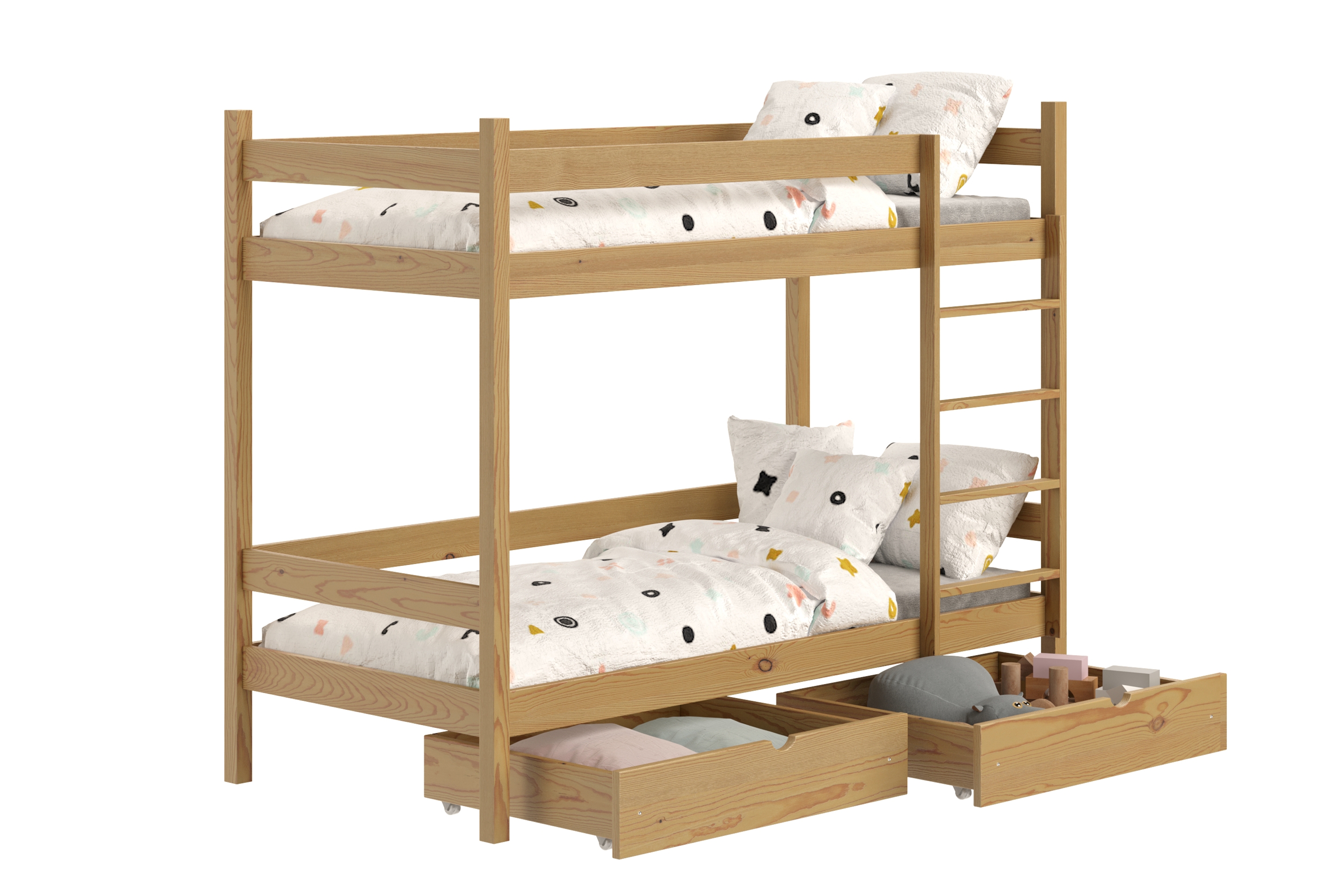 Patrová postel Fabrio se zásuvkami 80x200 cm - dub Postel dzieciece patrová  s zásuvkami Fabrio - 80x200 / dub