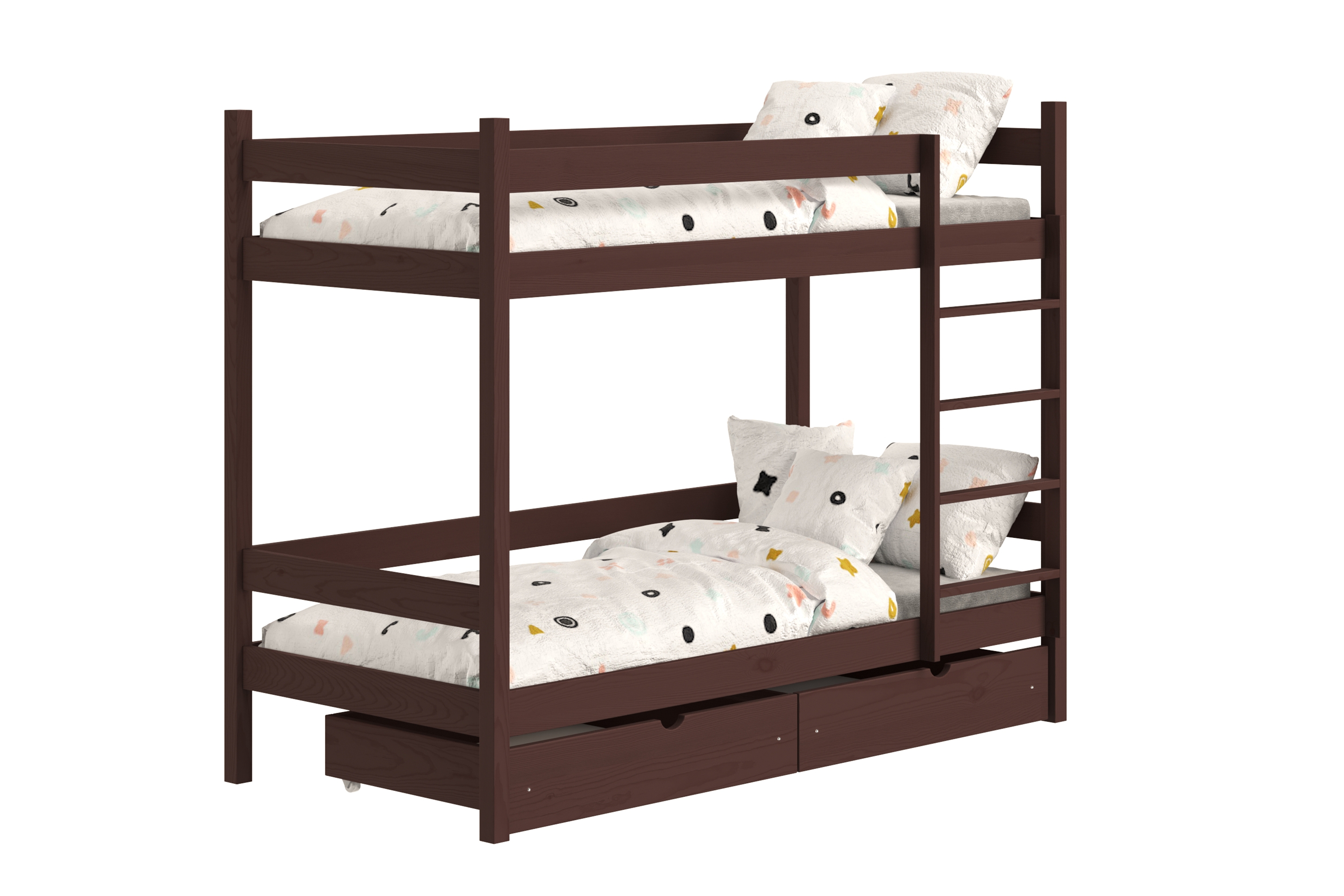 Patrová postel Fabrio se zásuvkami 90x190 cm - hnědá Postel dzieciece patrová  s zásuvkami Fabrio - 90x190 / hnědá