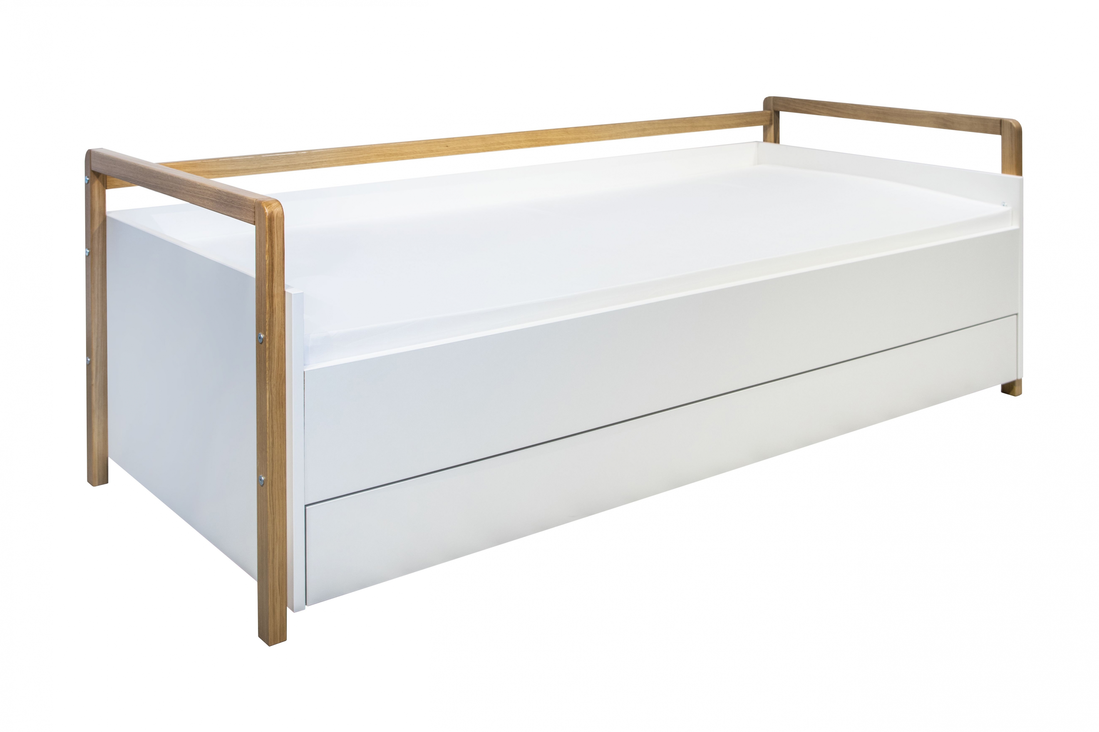 Detská posteľ Silia 80x180 cm so zásuvkou - alpská biela / dub Posteľ dzieciece Silia 80x180 cm z szuflada - Biela alpejska / Dub
