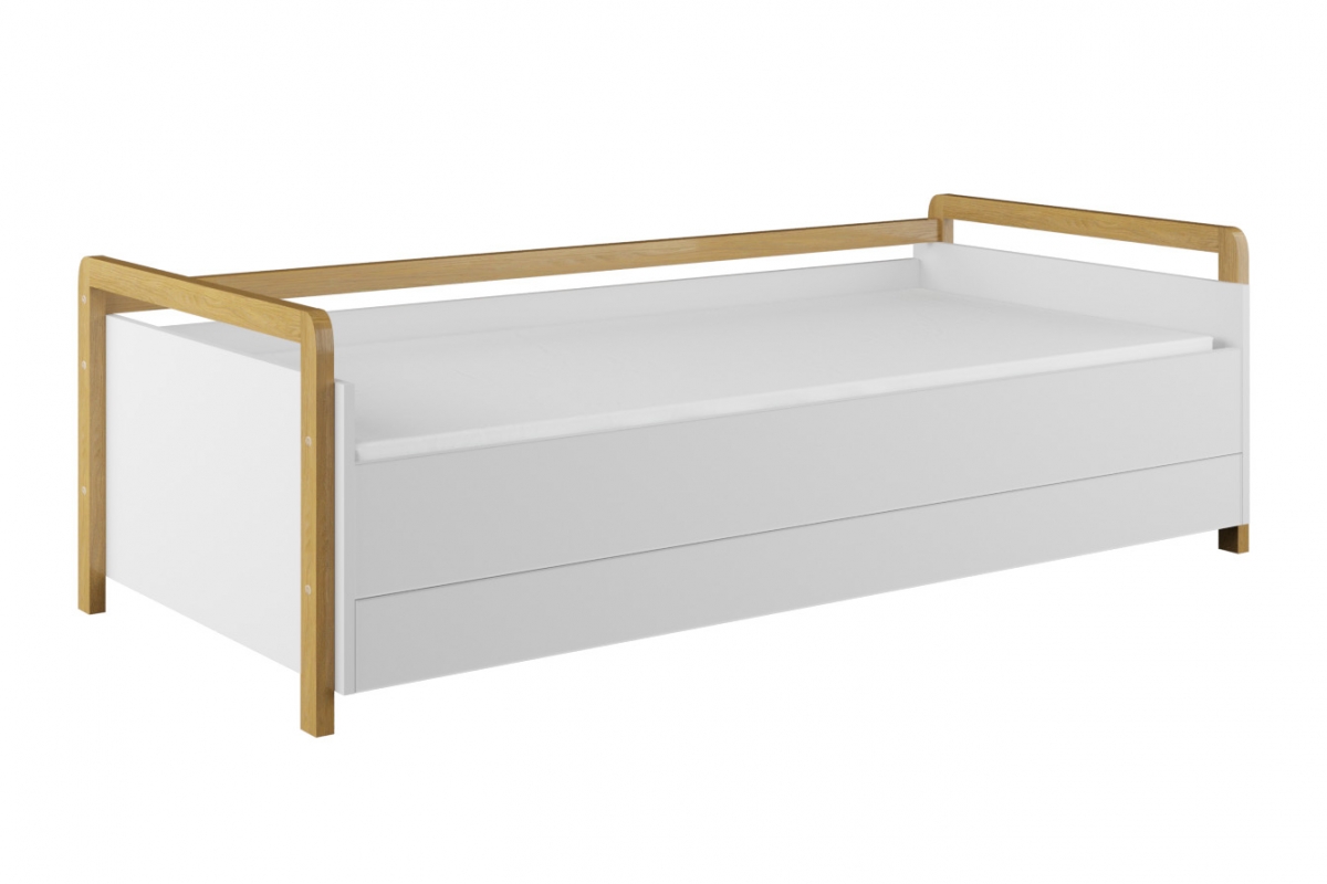 Detská posteľ Silia 80x180 cm so zásuvkou - alpská biela / dub Posteľ dzieciece Silia 80x180 cm z szuflada - Biela alpejska / Dub