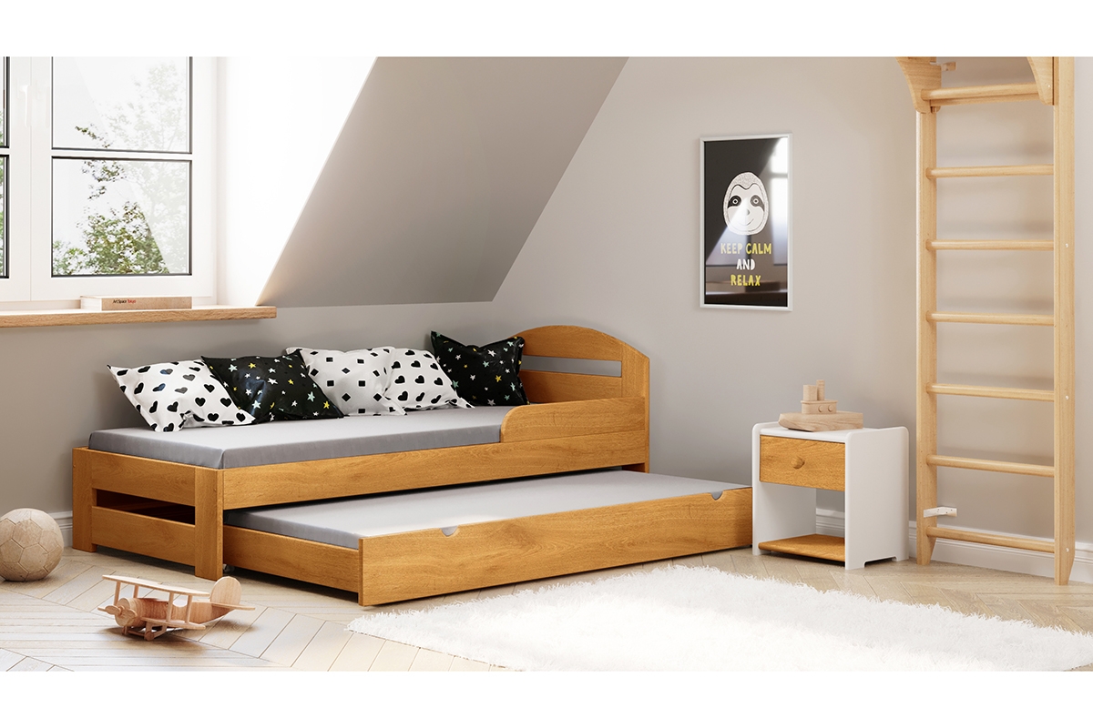 Dětská přízemní výsuvná postel Wiki II  Dětská postel Wiki II přízemní výsuvná - Barva Olše