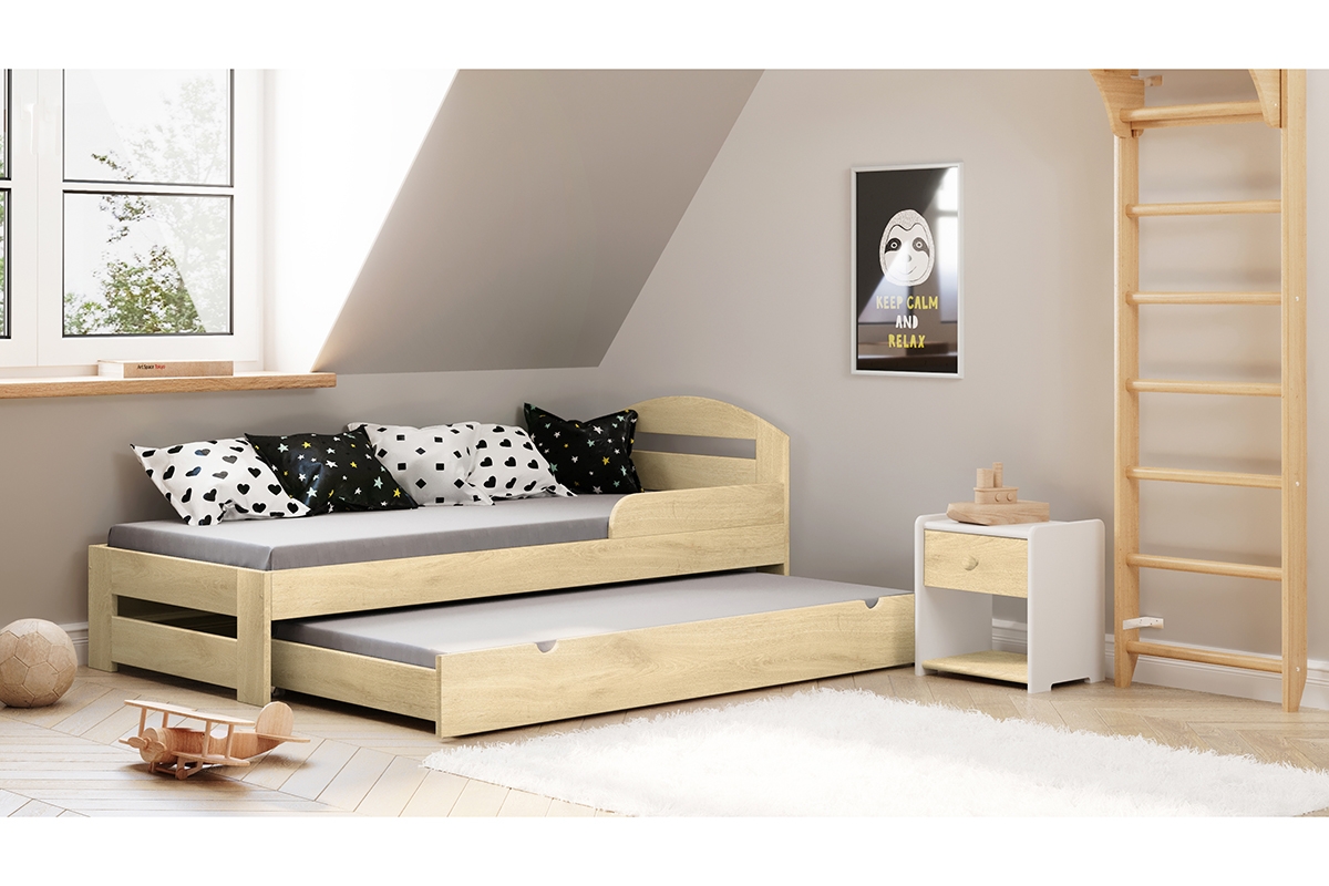 Dětská přízemní výsuvná postel Wiki II  Dětská postel Wiki II přízemní výsuvná - Barva Borovice
