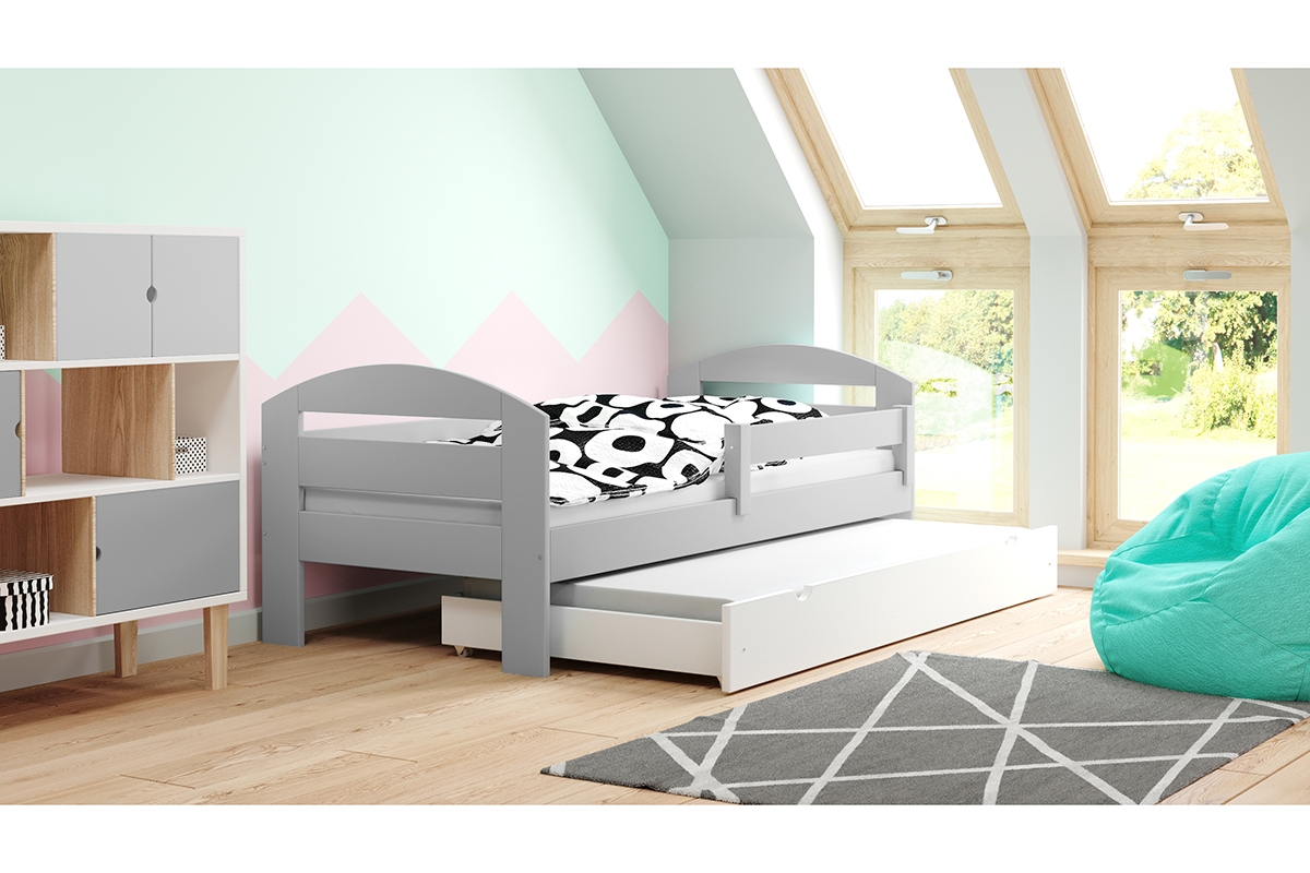 Detská posteľ s prístelkou Wiola szare Posteľ 