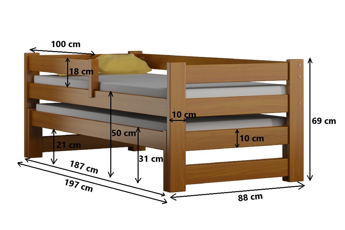 Dětská výsuvná postel Alis II DPV 001 Dětská postel Alis II výsuvná DPV 001 Certifikát