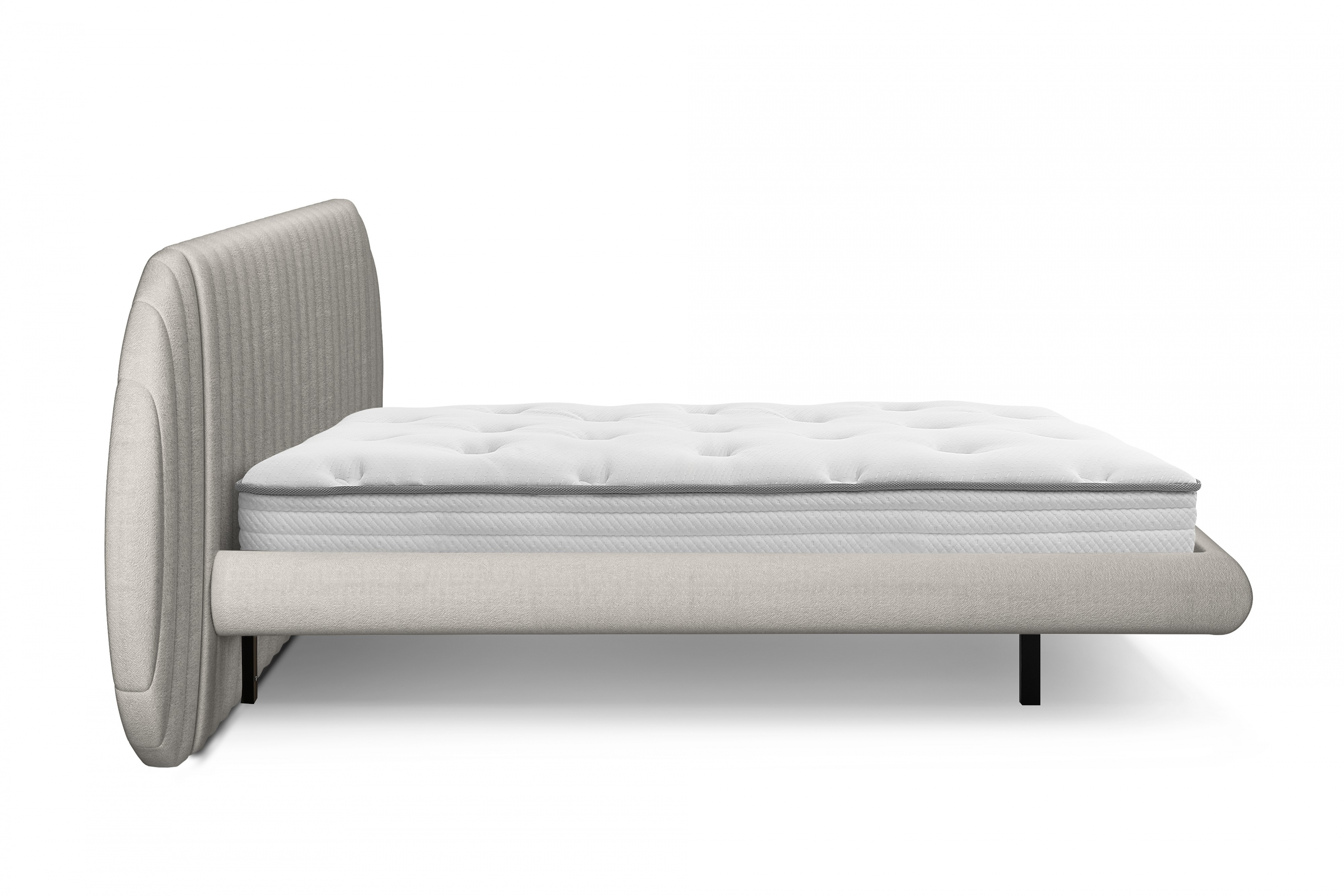 Manželská posteľ Galin 160x200 cm - béžová pletenina Leo 03 Posteľ Galin lewitujace / 160x200 / Leo 03