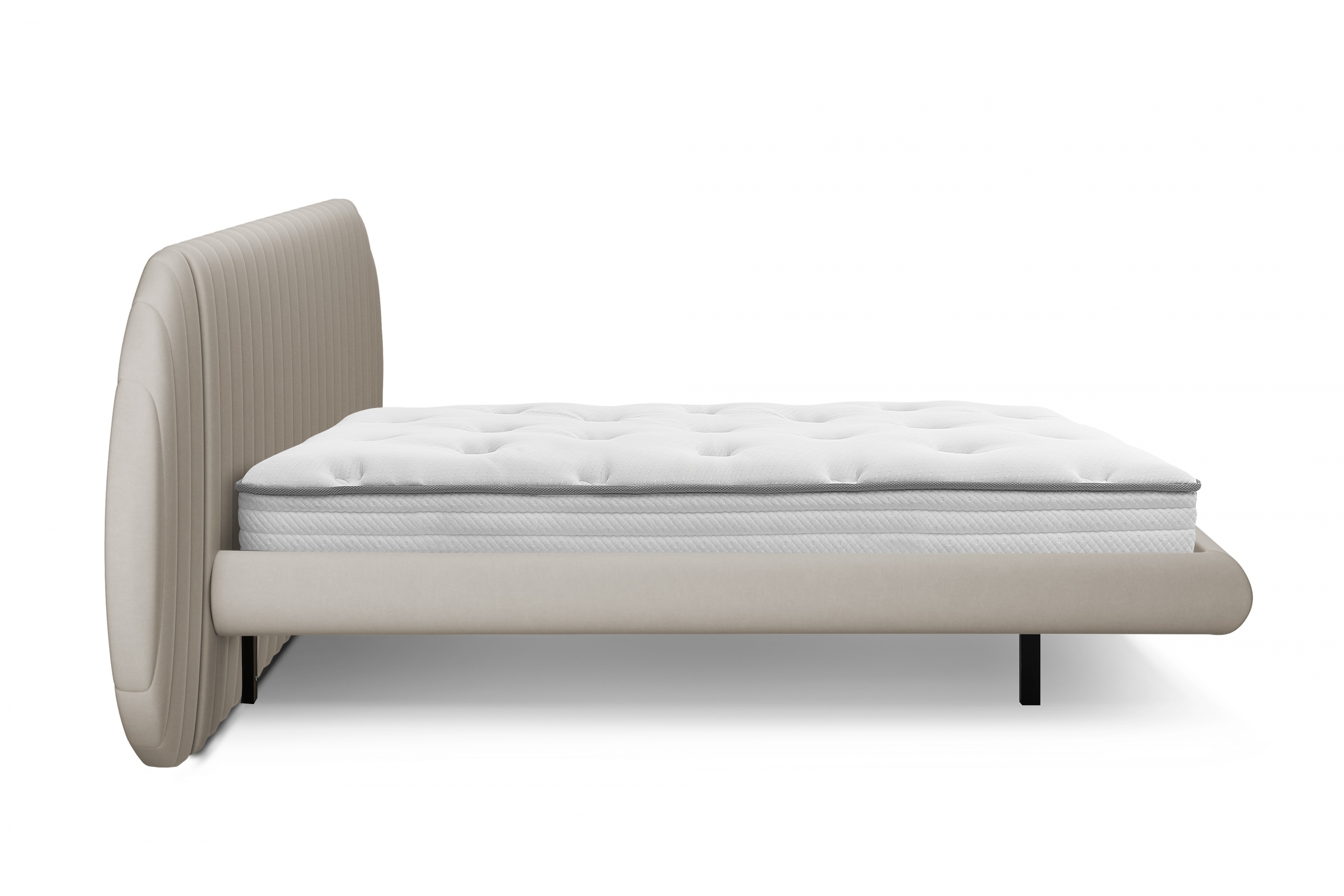 Levitujúca manželská posteľ Galin 160x200 - béžový velúr Velluto 1 Posteľ Galin lewitujace / 160x200 / Velutto 1