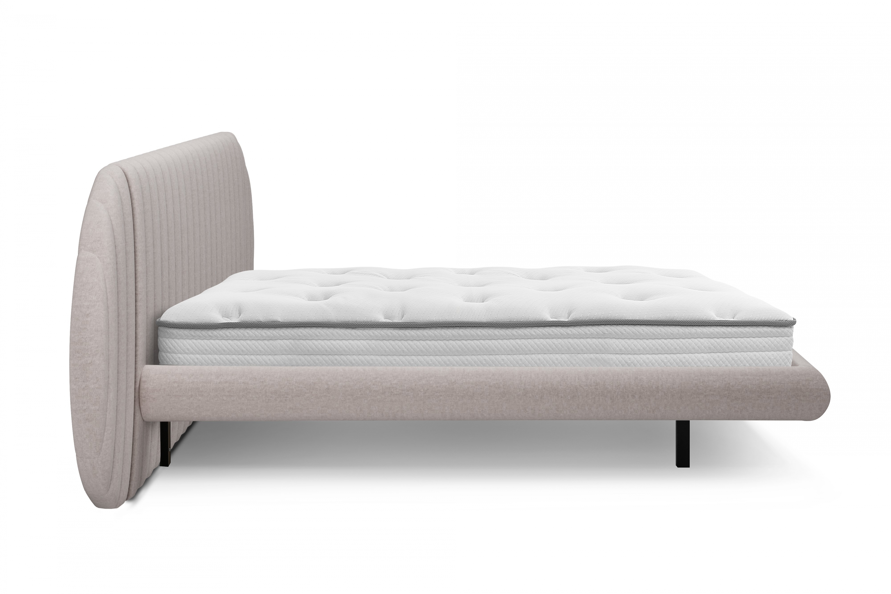 Manželská posteľ Galin 180x200 cm - béžová pletenina Maya 01 Posteľ Galin lewitujace / 180x200 / Maya 01