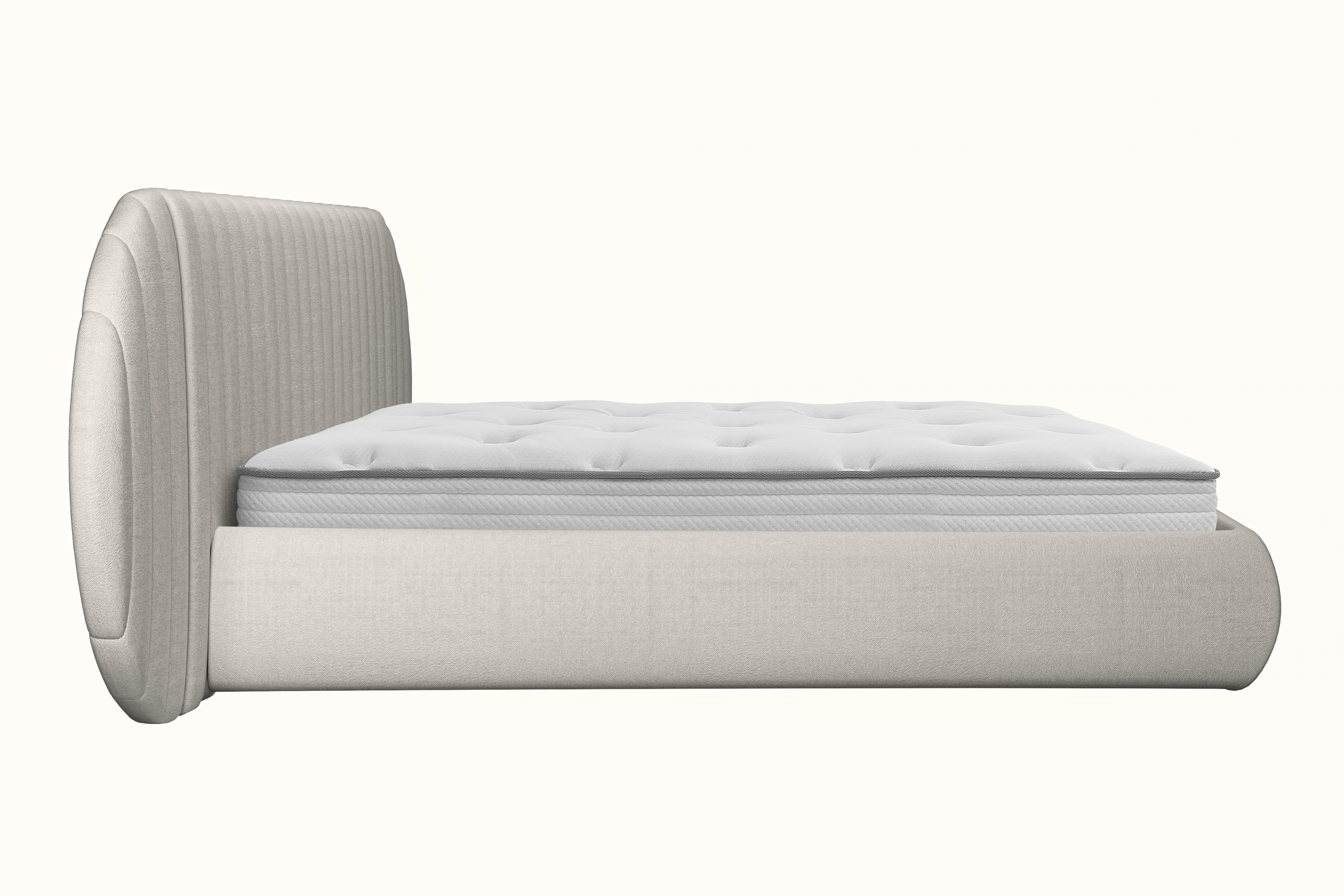 Manželská posteľ Galin 140x200 cm s úložným priestorom - béžová pletenina Leo 03 Posteľ Galin S vnútorným úložným priestorom/ 140x200 / Leo 03