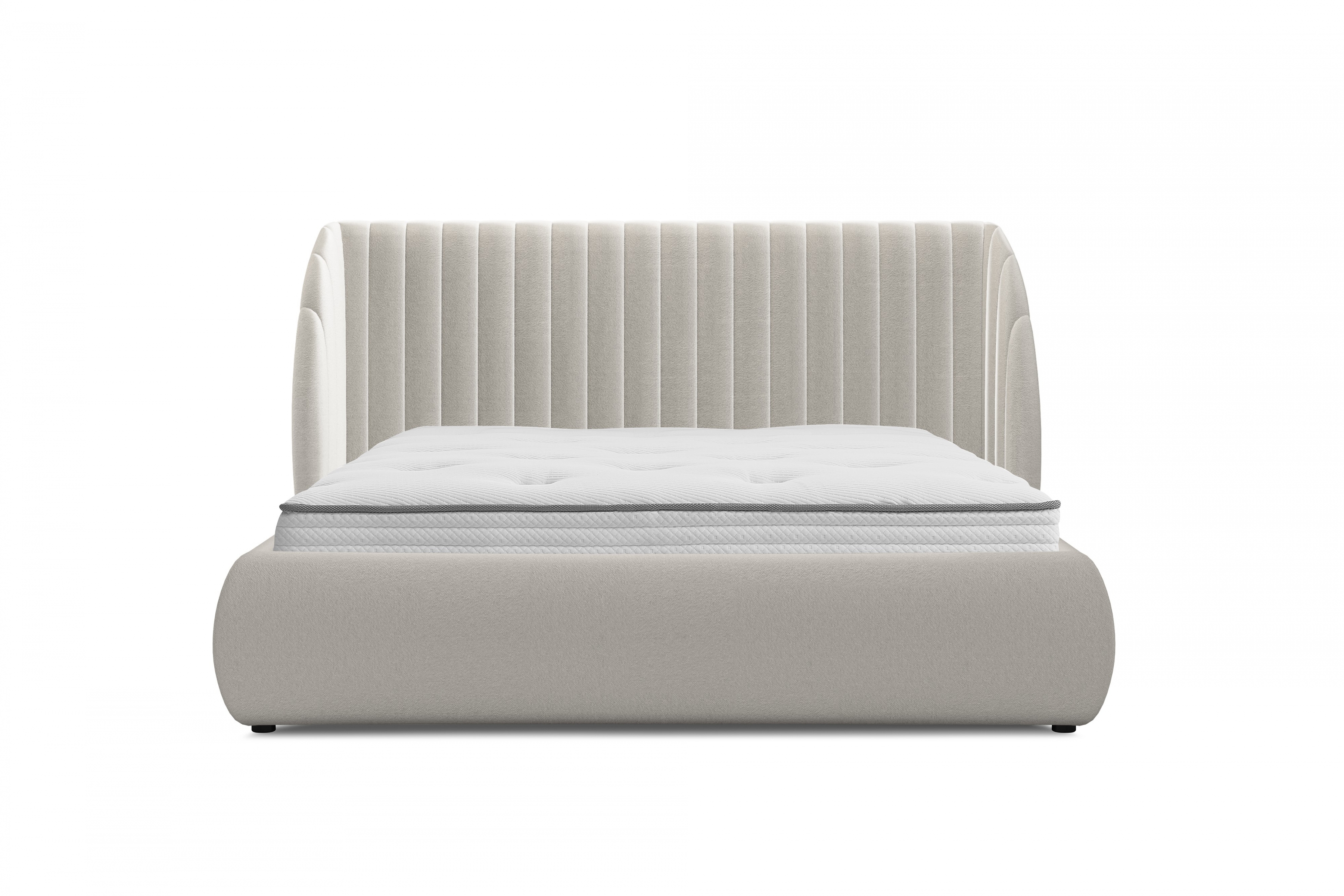 Manželská posteľ Galin 140x200 cm s úložným priestorom - béžová pletenina Leo 03 Posteľ Galin S vnútorným úložným priestorom/ 140x200 / Leo 03