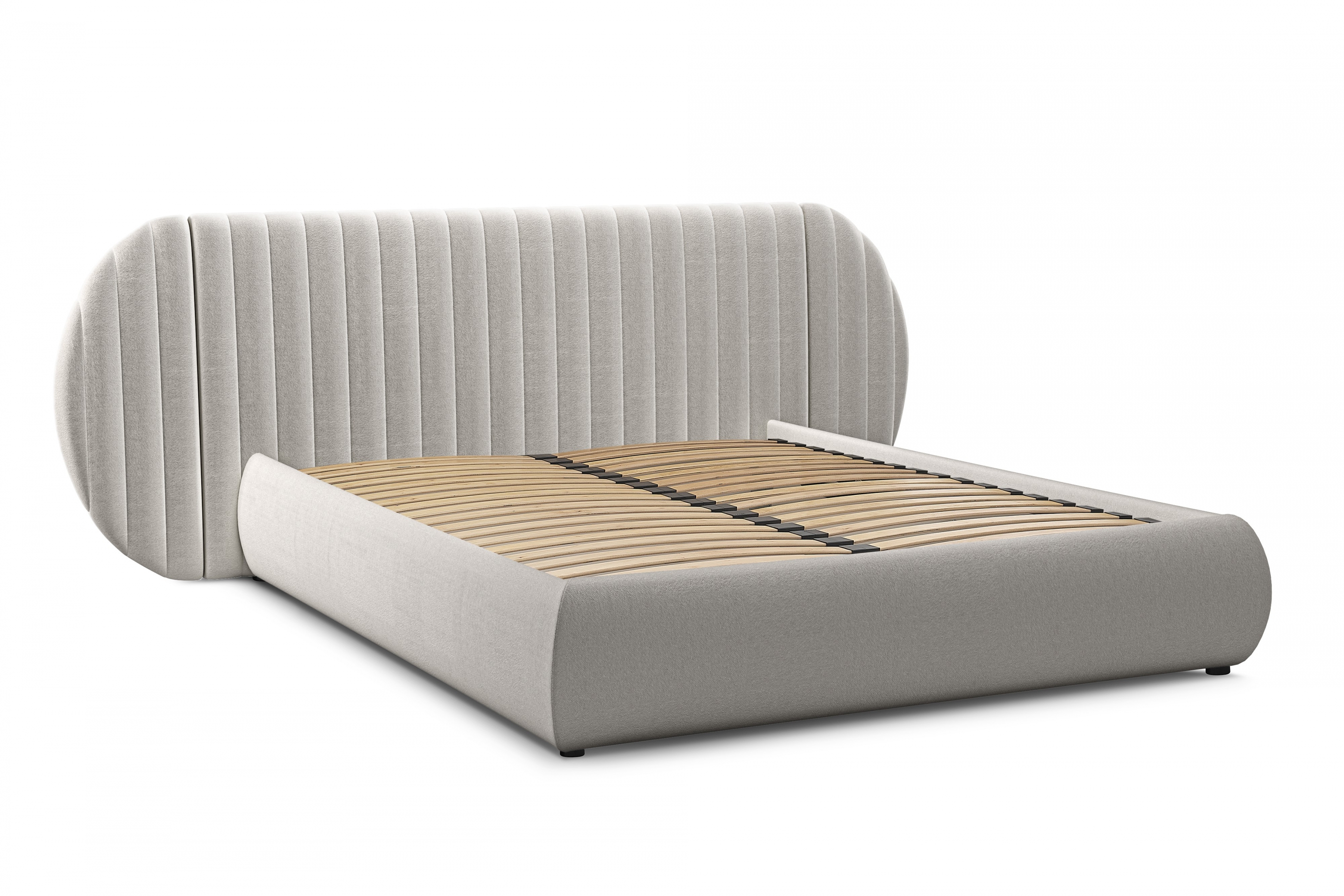 Manželská posteľ Galin 140x200 cm s úložným priestorom - béžová pletenina Leo 03 Posteľ Galin S vnútorným úložným priestorom/ 140x200 / Leo 03