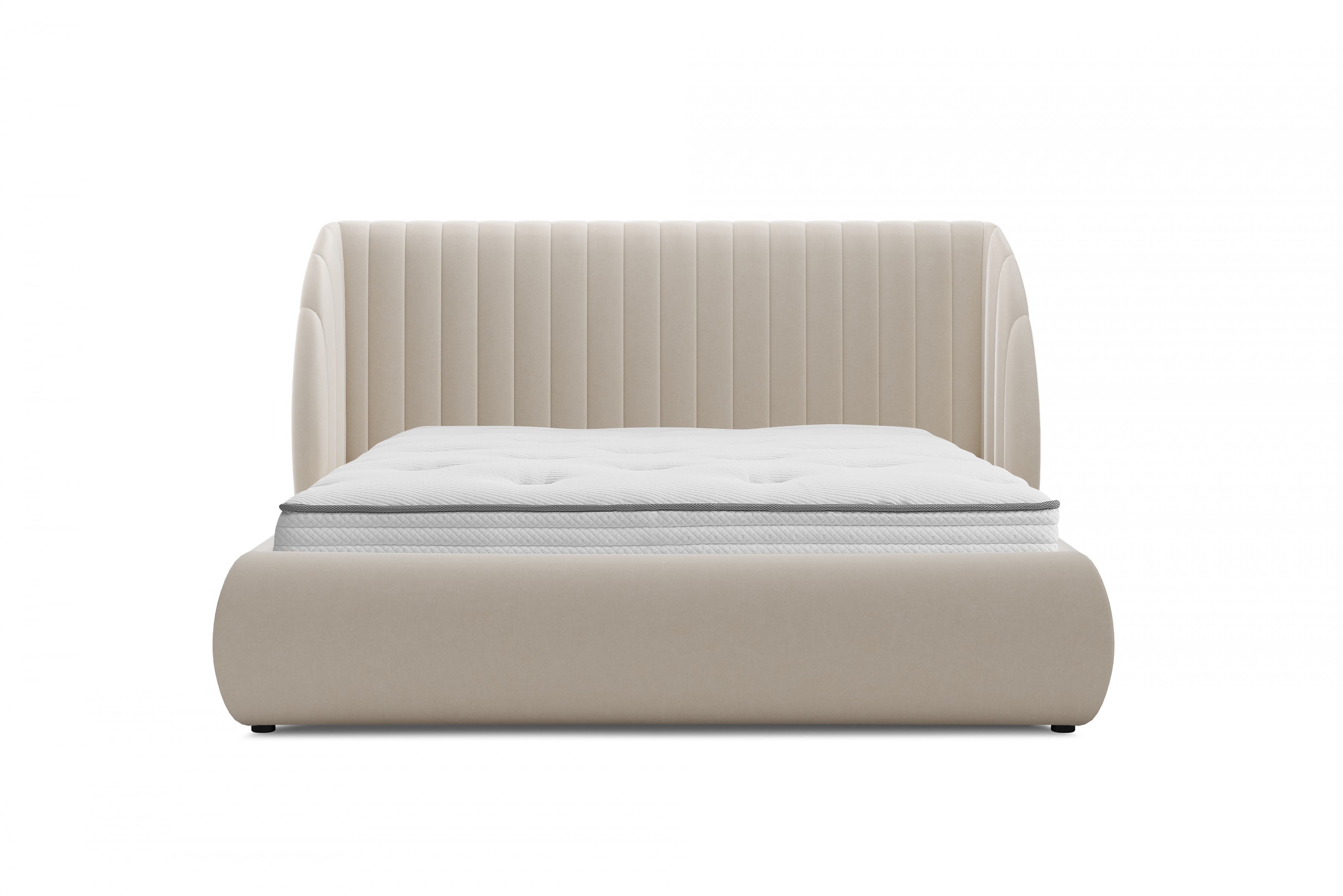 Manželská posteľ Galin 140x200 cm s úložným priestorom - béžový velúr Velutto 2 Posteľ Galin S vnútorným úložným priestorom/ 140x200 / Velutto 2