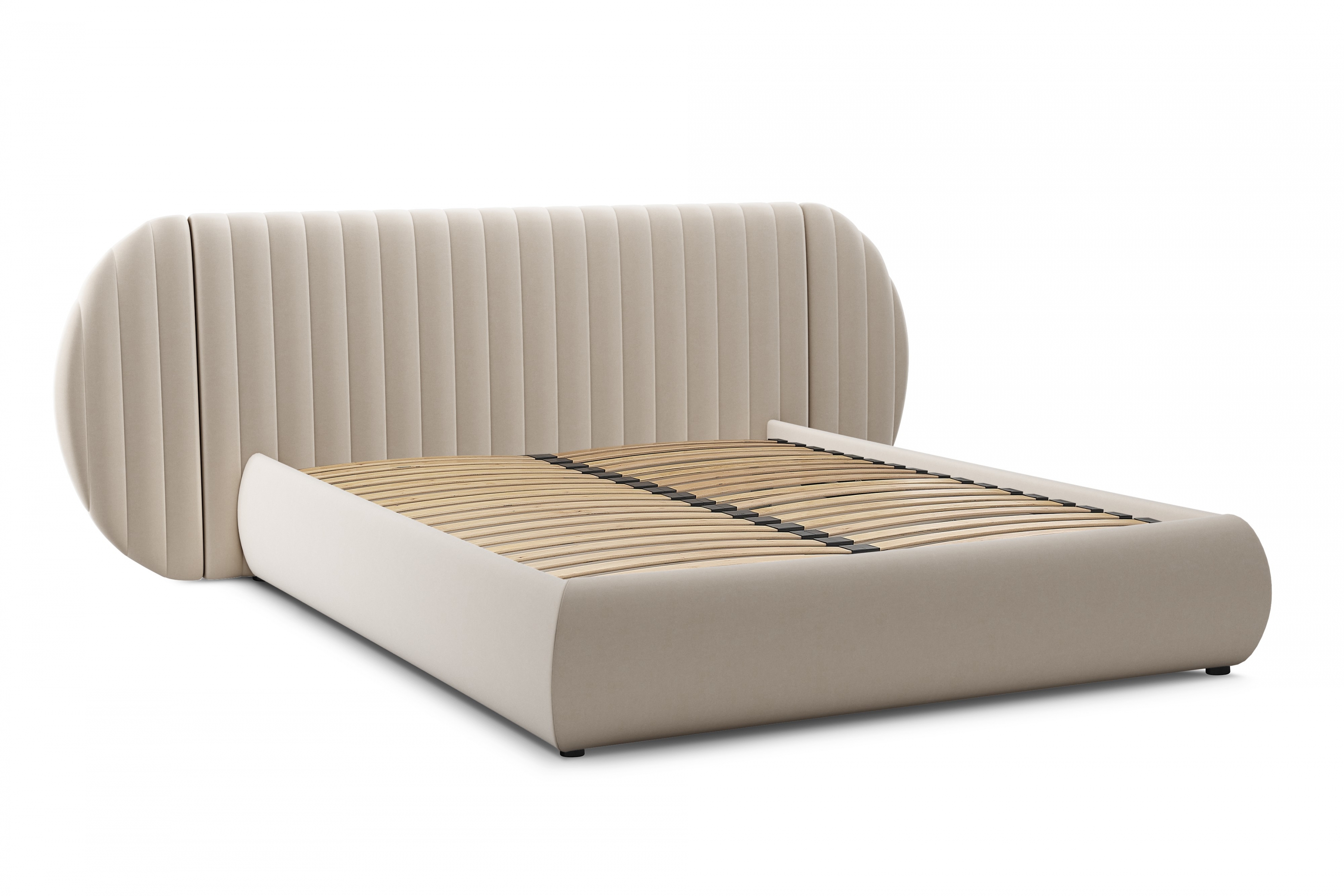 Manželská posteľ Galin 140x200 cm s úložným priestorom - béžový velúr Velutto 2 Posteľ Galin S vnútorným úložným priestorom/ 140x200 / Velutto 2