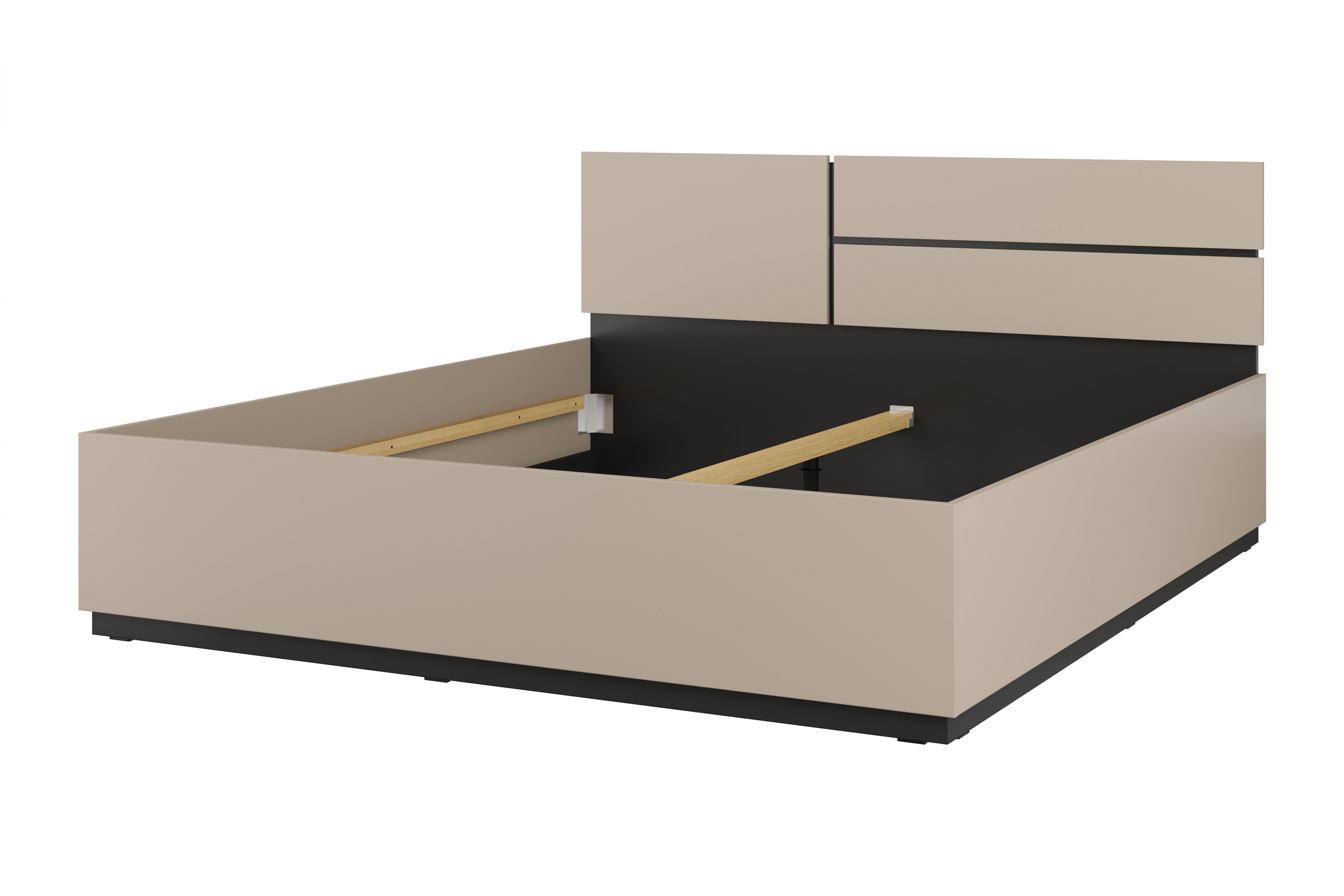 Postel Cross 180x200 cm – kašmírová / černá Postel Gramon 180x200 - kašmír / černá