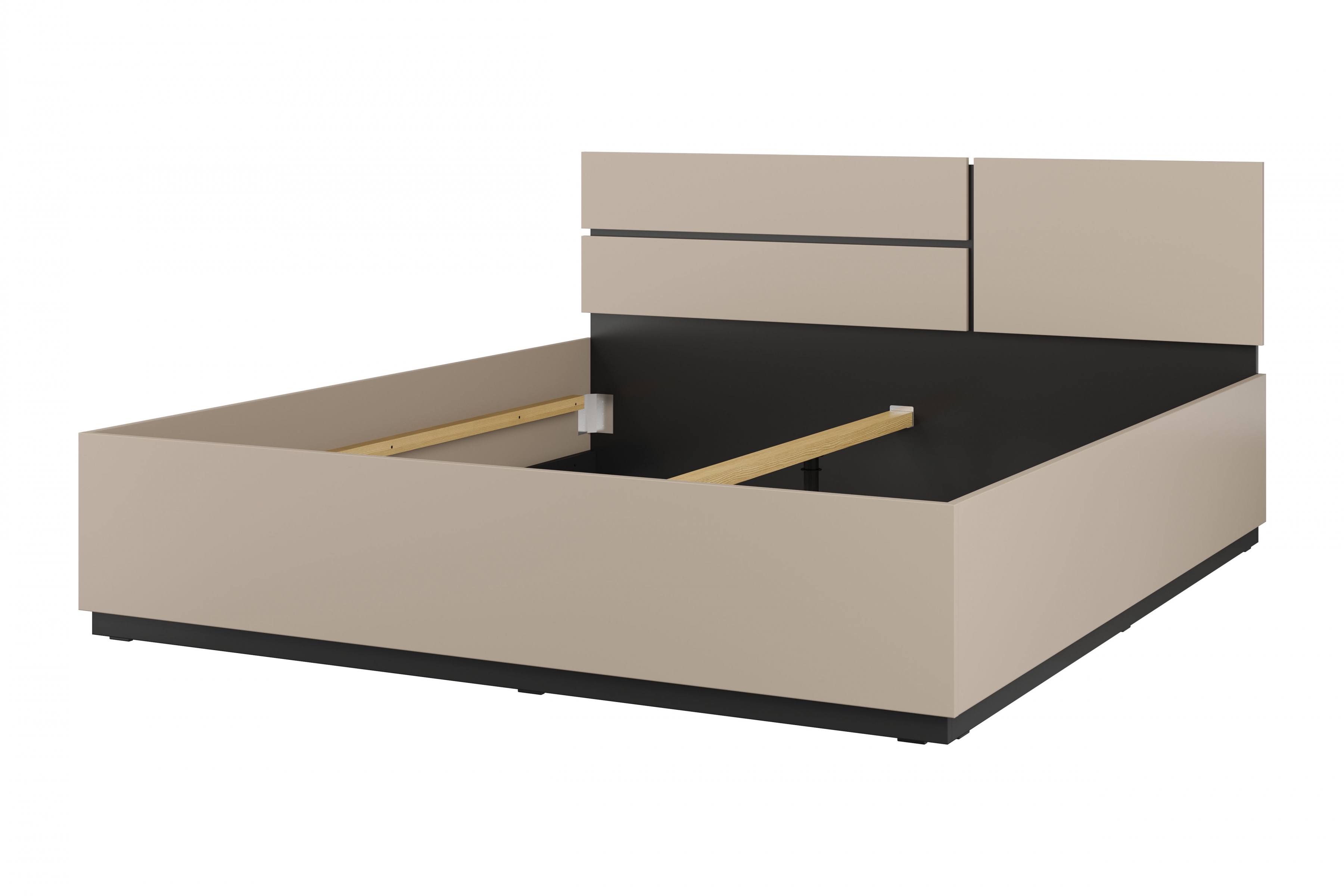 Postel Cross 180x200 cm – kašmírová / černá Postel Gramon 180x200 - kašmír / černá