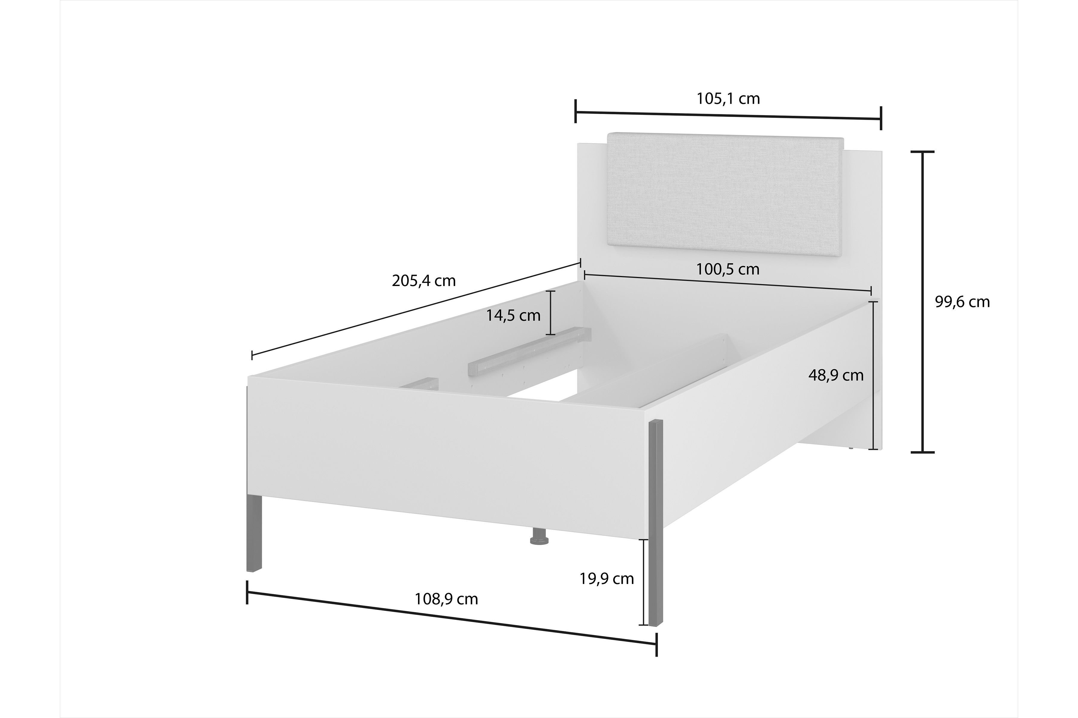 Posteľ Jukon 100x200 cm - kašmírová / čierna Posteľ Jukon 100 x 200 - kašmír / čierny nožičky
