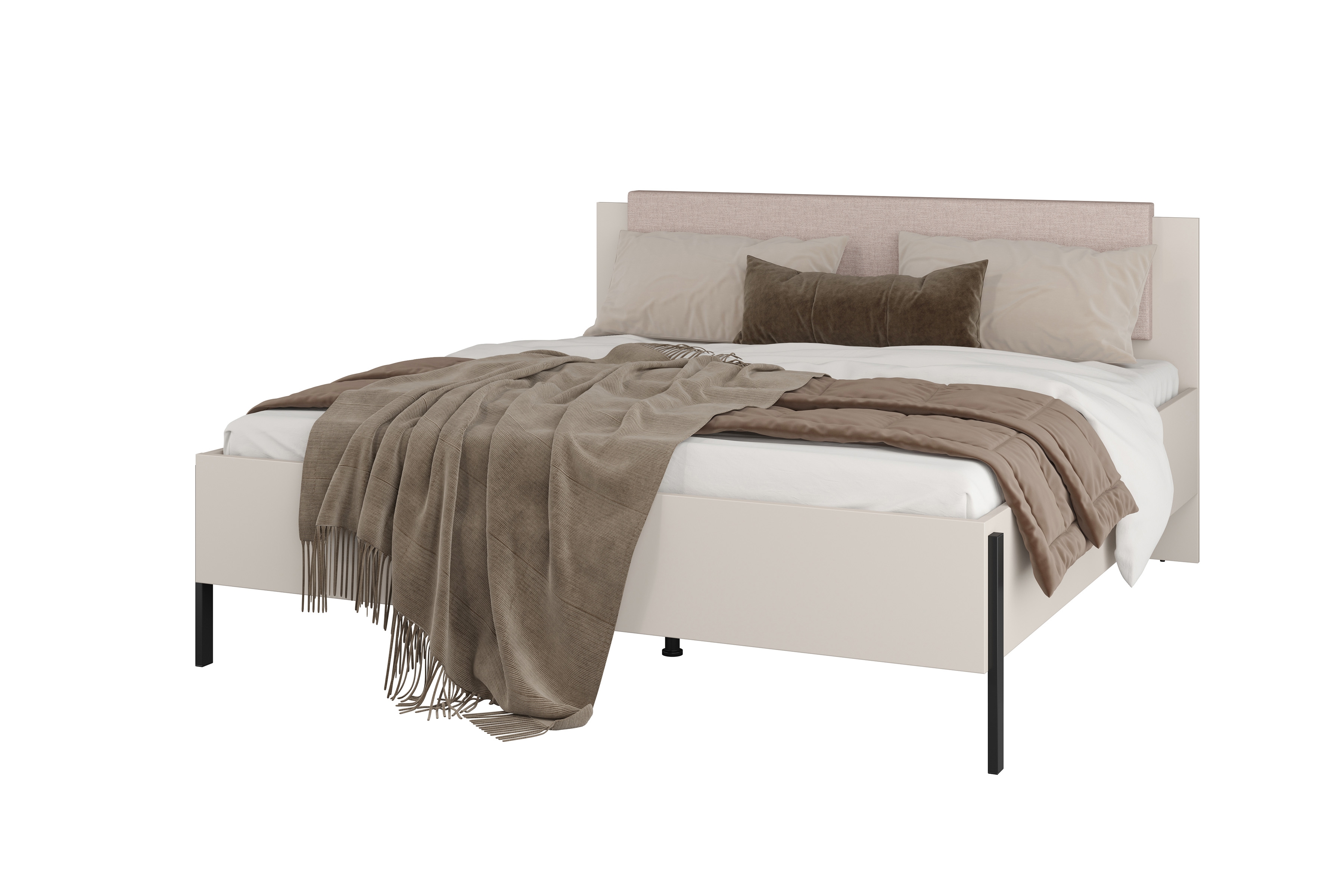 Manželská posteľ Jukon 180x200 cm - kašmírová / čierna Posteľ Jukon 180 x 200 - kašmír / čierny nožičky