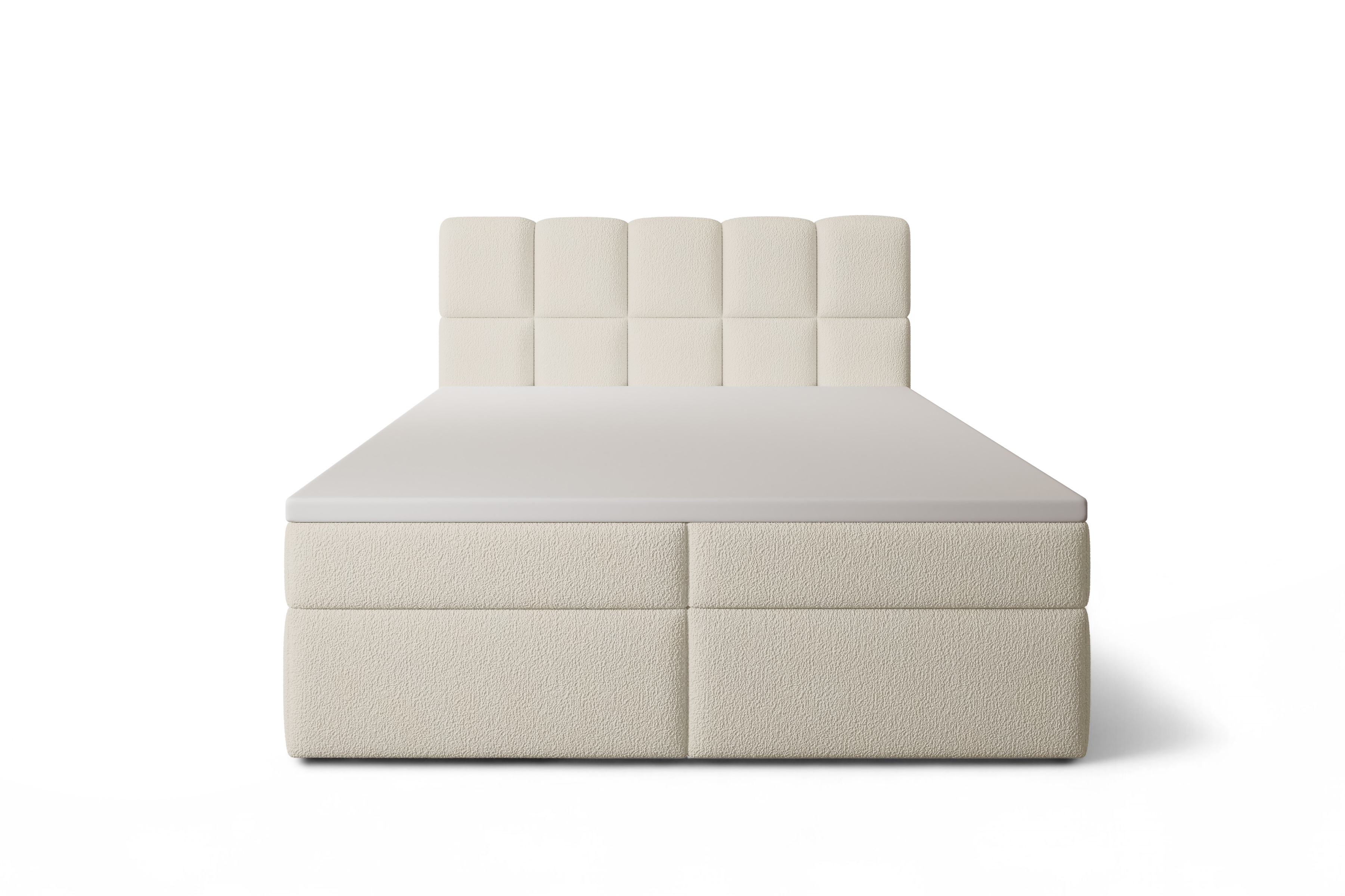 Kontinentálna posteľ Carello 160x200 s úložným priestorom - svetlobéžová buklé Quelle 02 Boxspring posteľ Carello 160x200 s úložným priestorom - svetlý Béžová bukla Quelle 02 