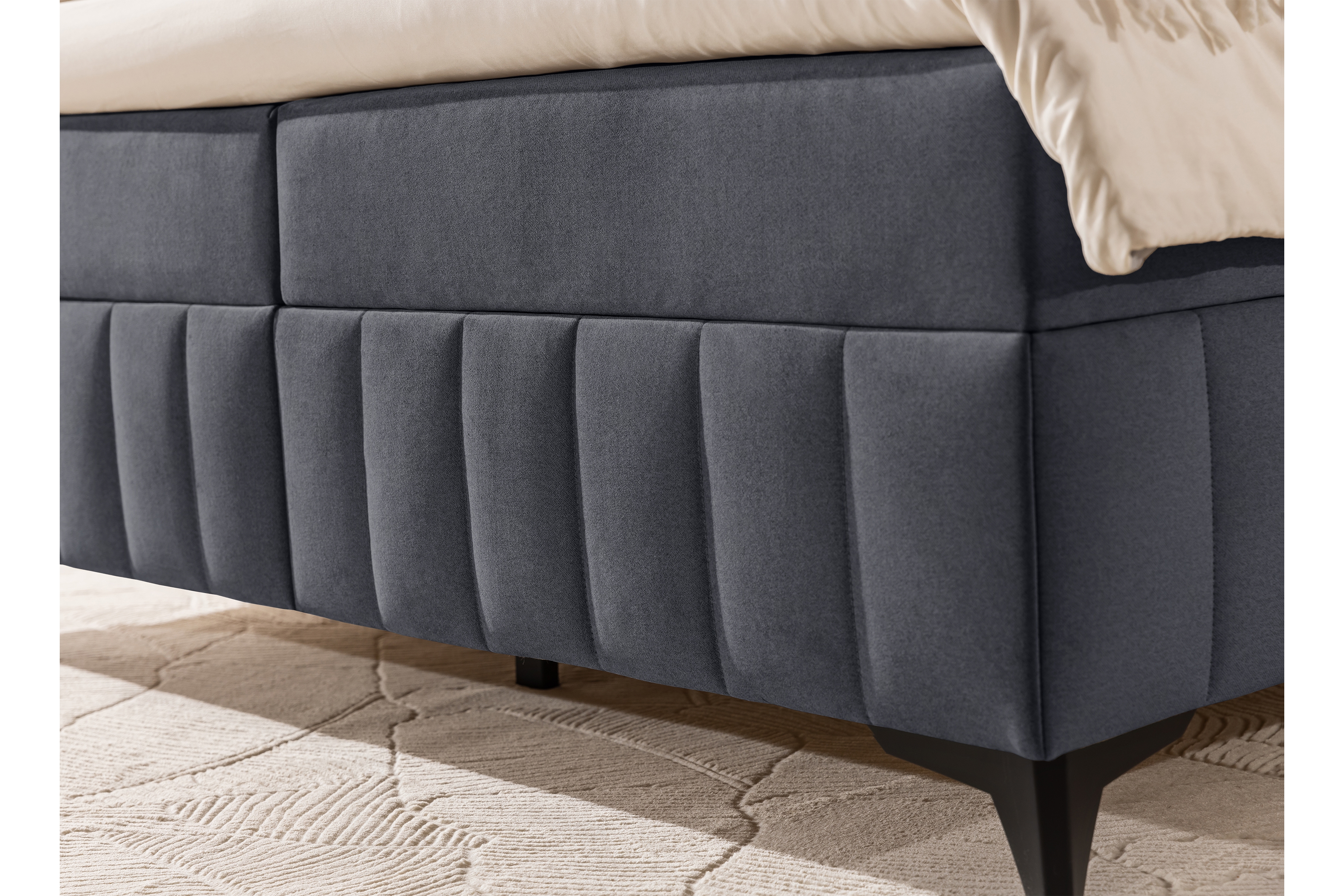 Posteľ Boxspring Penia 180x200 s úložným priestorom - šedý hydrofóbny zamat Element 23 Boxspring posteľ Penia 180x200 s úložným priestorom - šedý zamat hydrofobowy Element 23