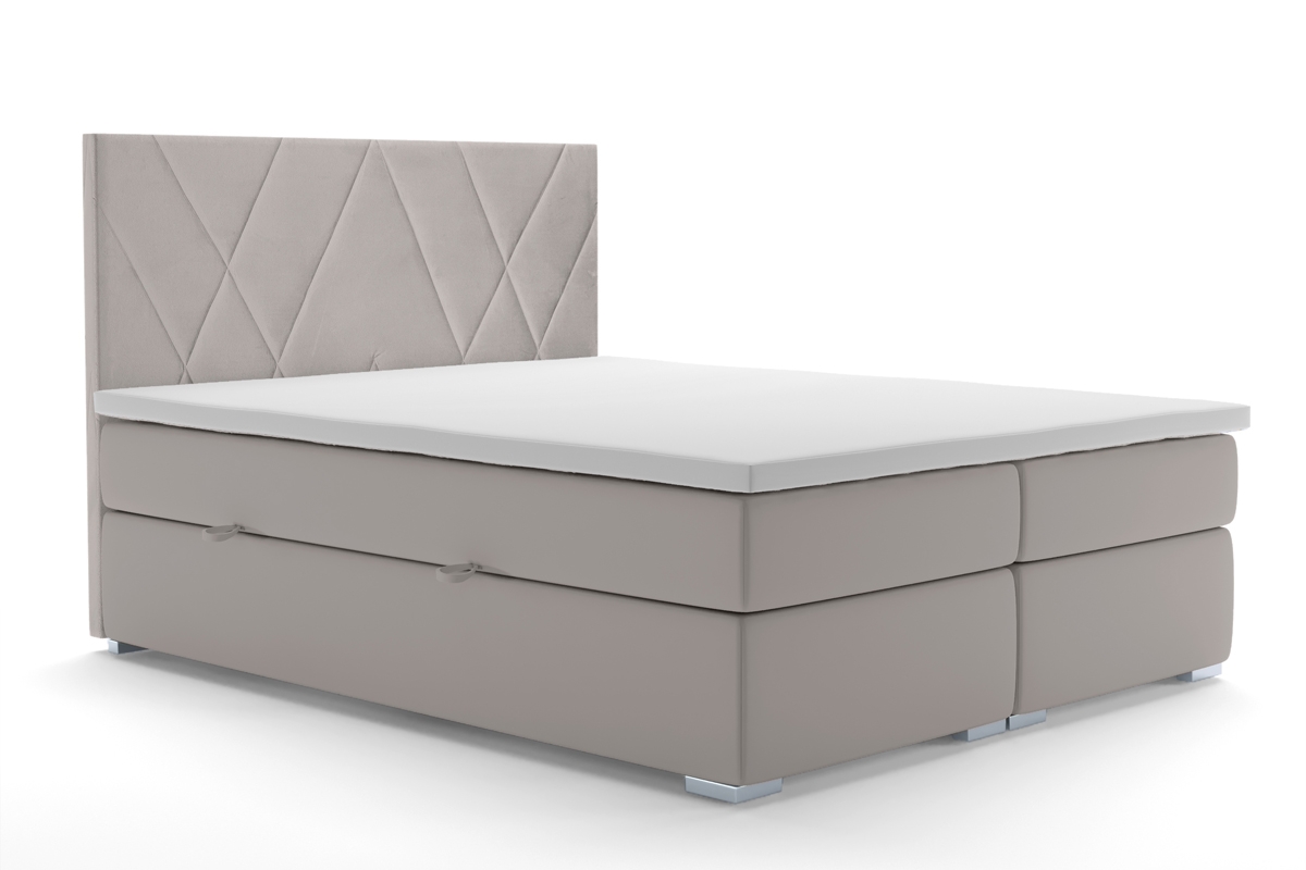 Boxspring posteľ Nelso - 140x200 cm béžová Posteľ čalúnená 