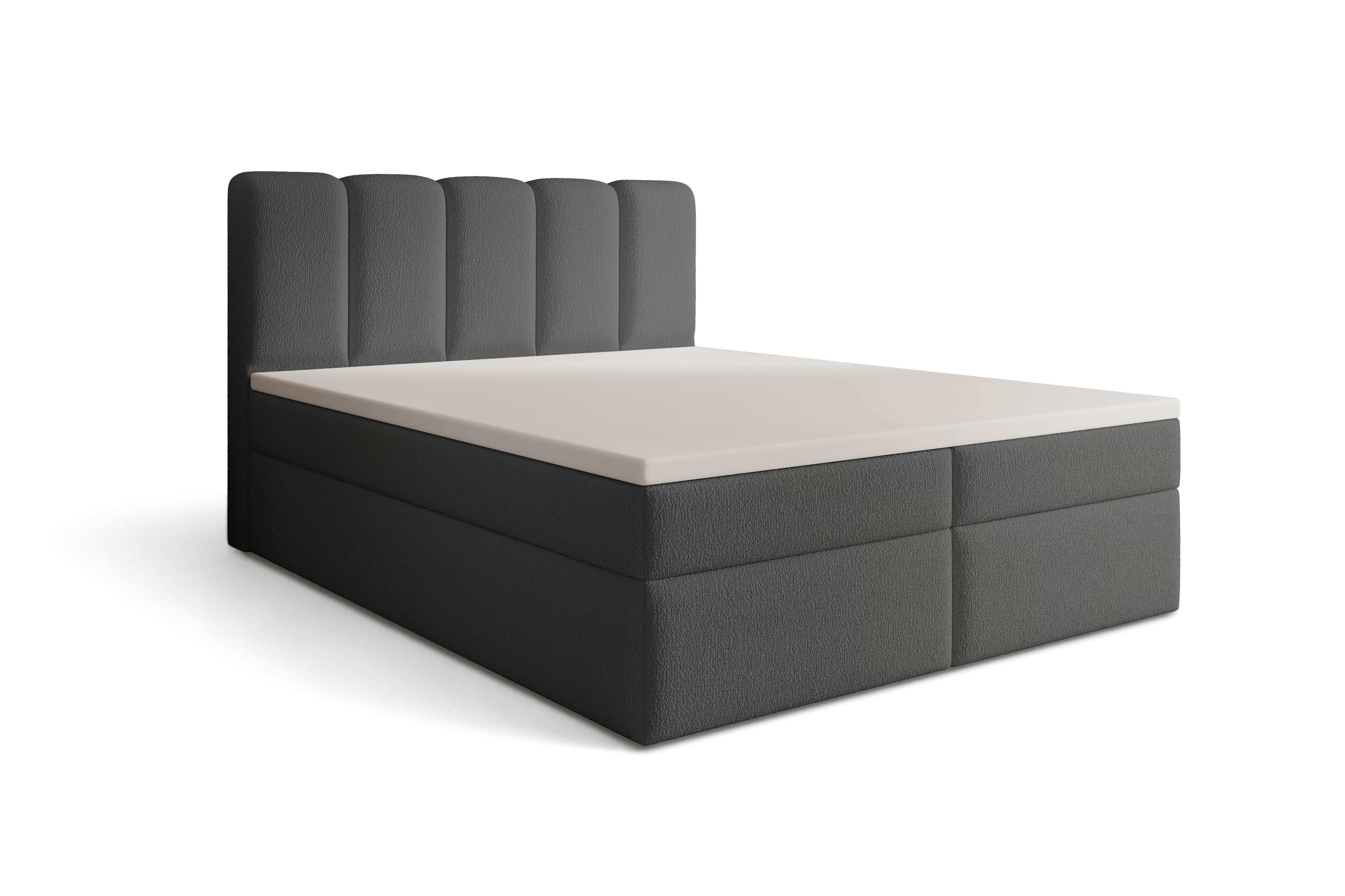 Kontinentálna posteľ Tenor 180x200 s úložným priestorom - tmavosivá buklé Quelle 92 Boxspring posteľ Tenor 180x200 s úložným priestorom - Tmavý šedý bukla Quelle 92