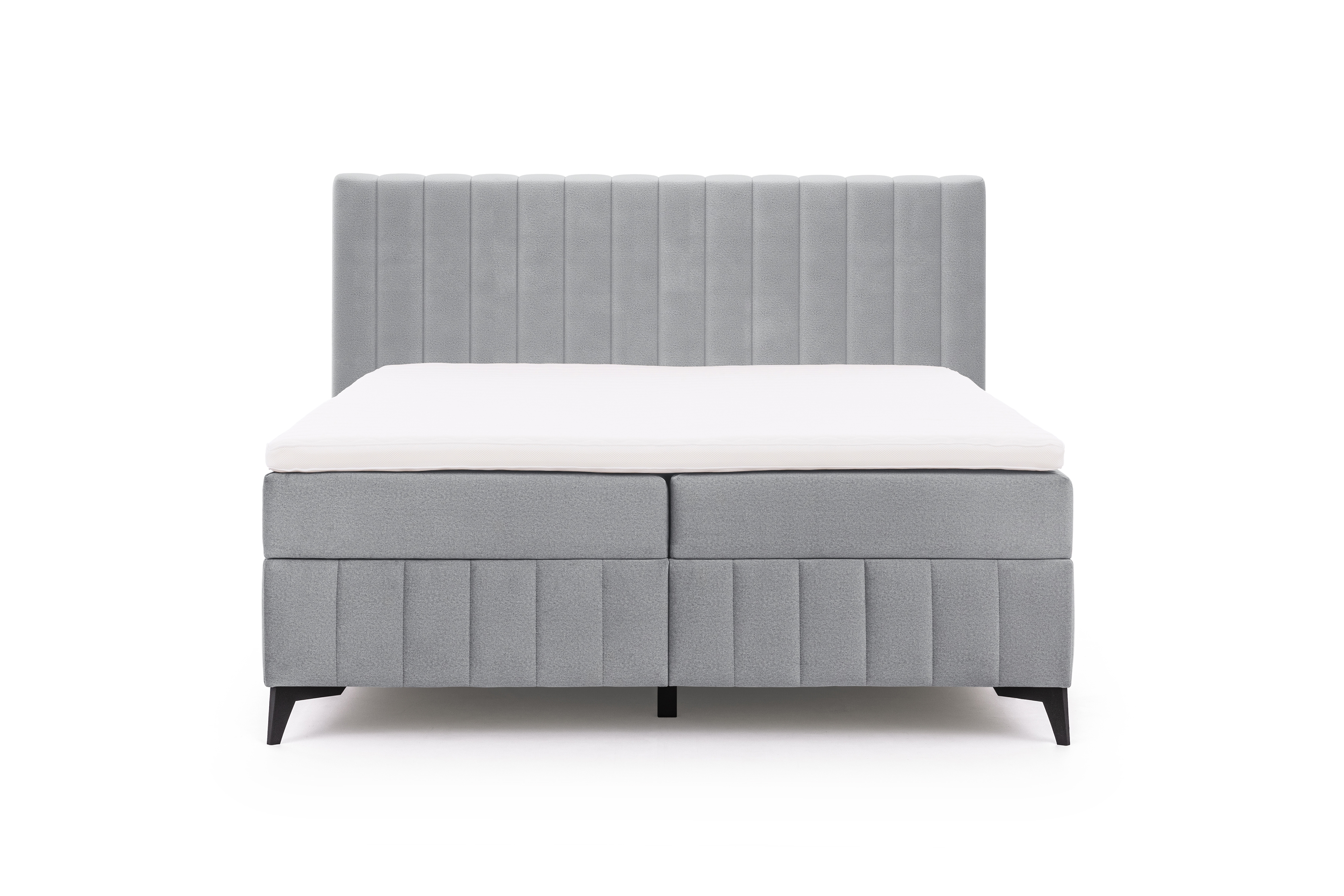 Boxspring posteľ Verona 180x200 s úložným priestorom – sivý hydrofóbny zamat Amon 10 Boxspring posteľ Verona 180x200 s úložným priestorom - šedý velúr hydrofobowy Amon 10 