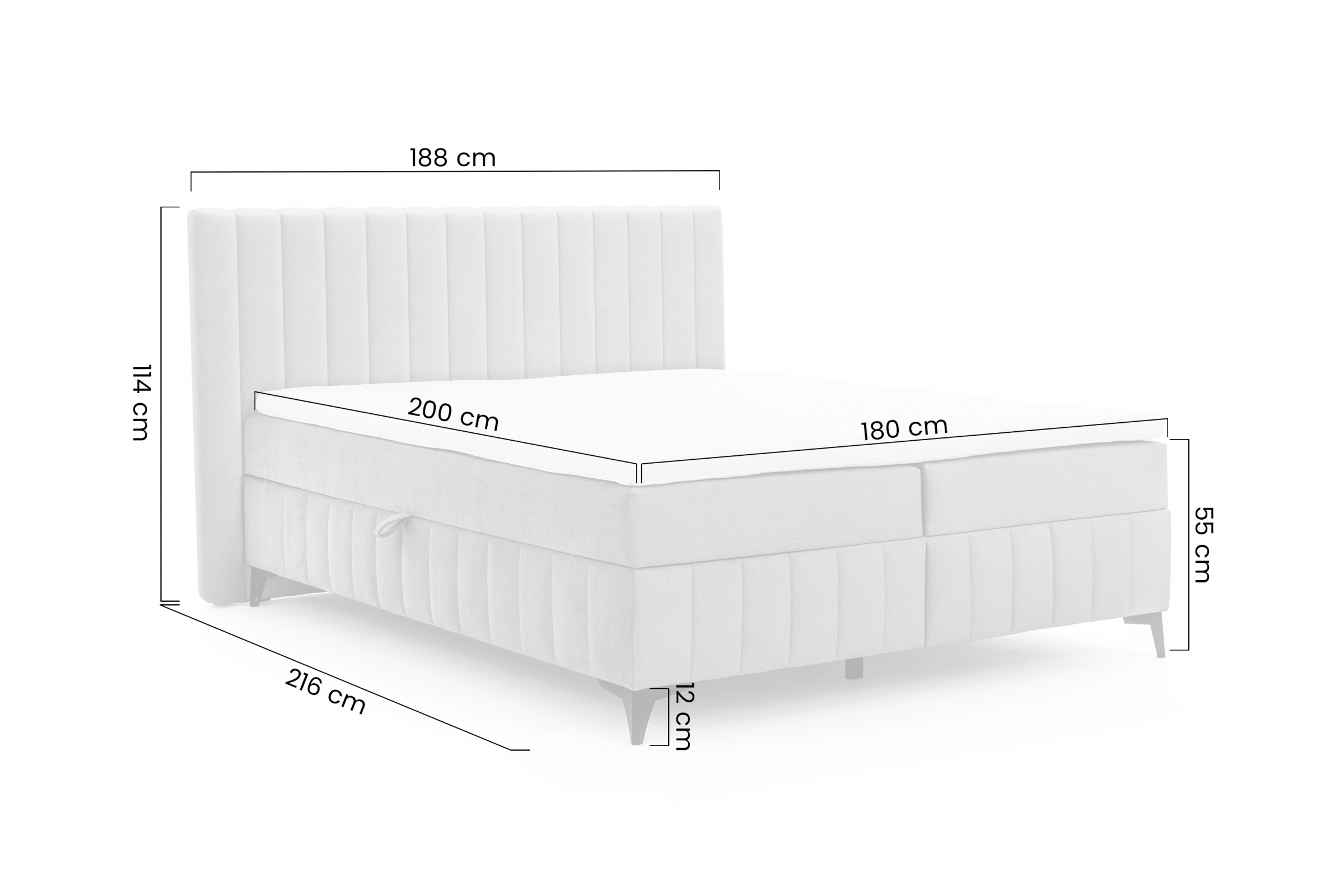 Boxspring posteľ Verona 180x200 s úložným priestorom – zelený hydrofóbny zamat Amon 06 Boxspring posteľ Verona 180x200 s úložným priestorom - Zelený velúr hydrofobowy Amon 06 