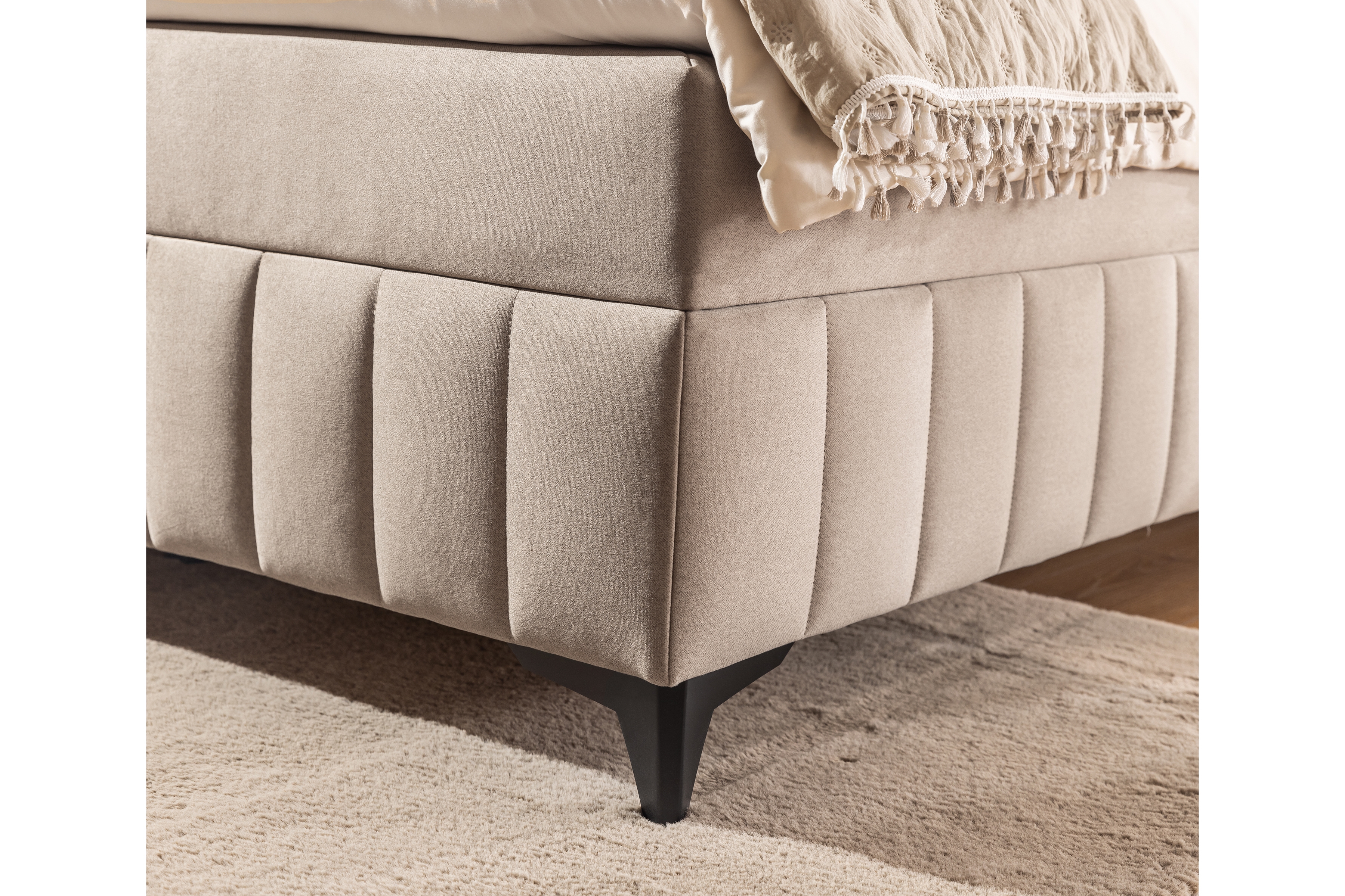 Posteľ Boxspring Wasil 160x200 s úložným priestorom - béžový zamat Element 6 Boxspring posteľ Wasil 160x200 s úložným priestorom - béžový zamat Element 6