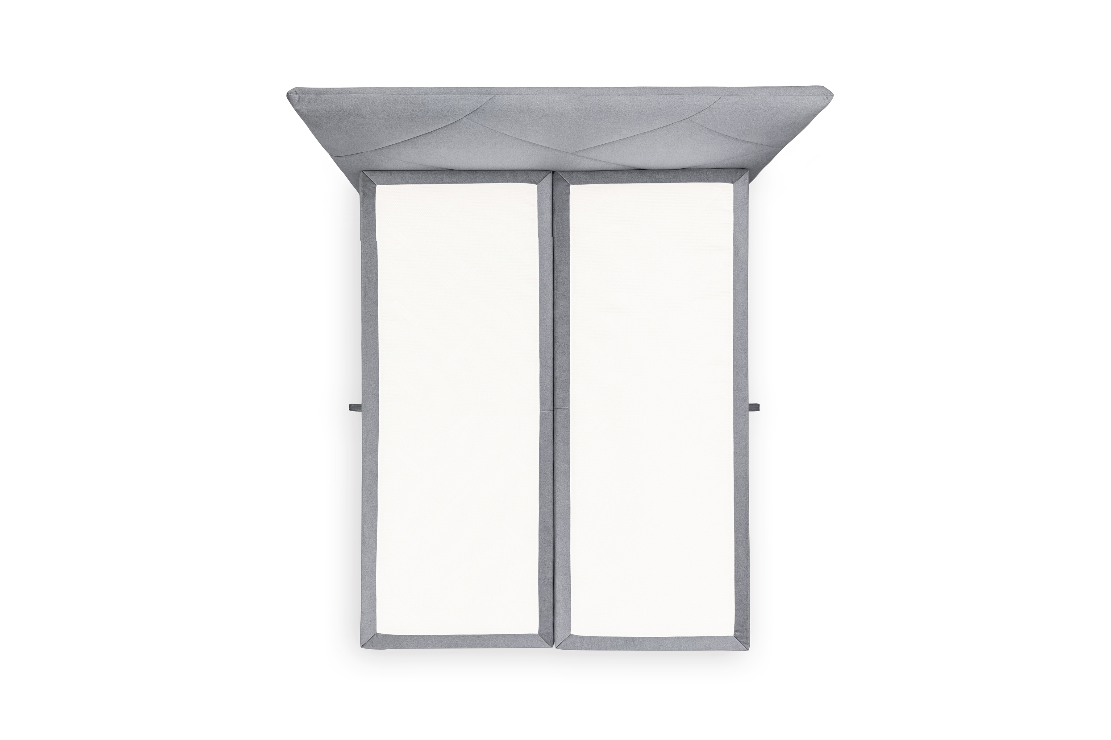 Posteľ Boxspring Wasil 160x200 s úložným priestorom - popolový hydrofóbny zamat Element 24 Boxspring posteľ Wasil 160x200 s úložným priestorom - Popolový zamat hydrofobowy Element 24 