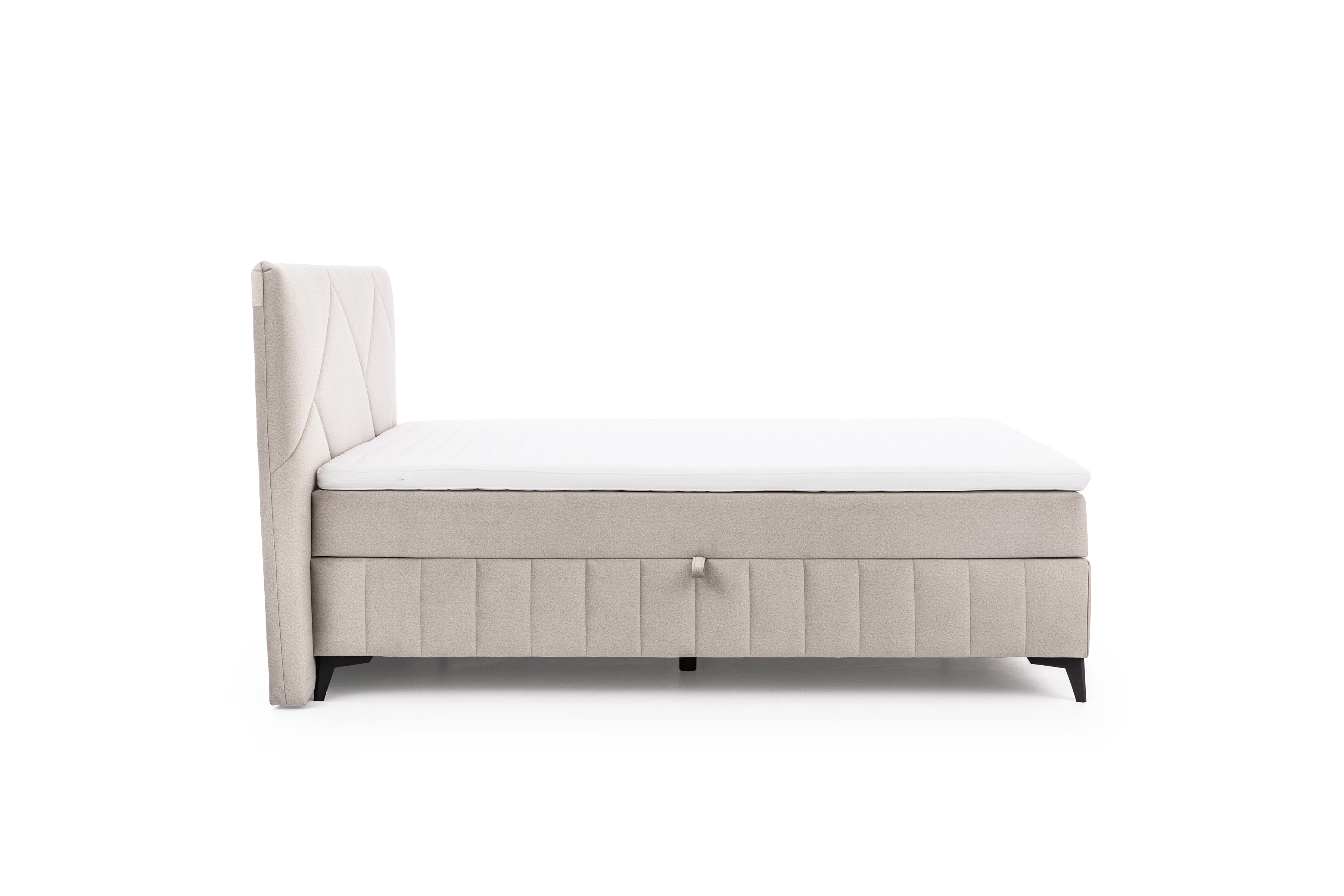 Posteľ Boxspring Wasil 180x200 s úložným priestorom - krémový hydrofóbny zamat Element 17 Boxspring posteľ Wasil 180x200 s úložným priestorom - Krémový zamat hydrofobowy Element 17