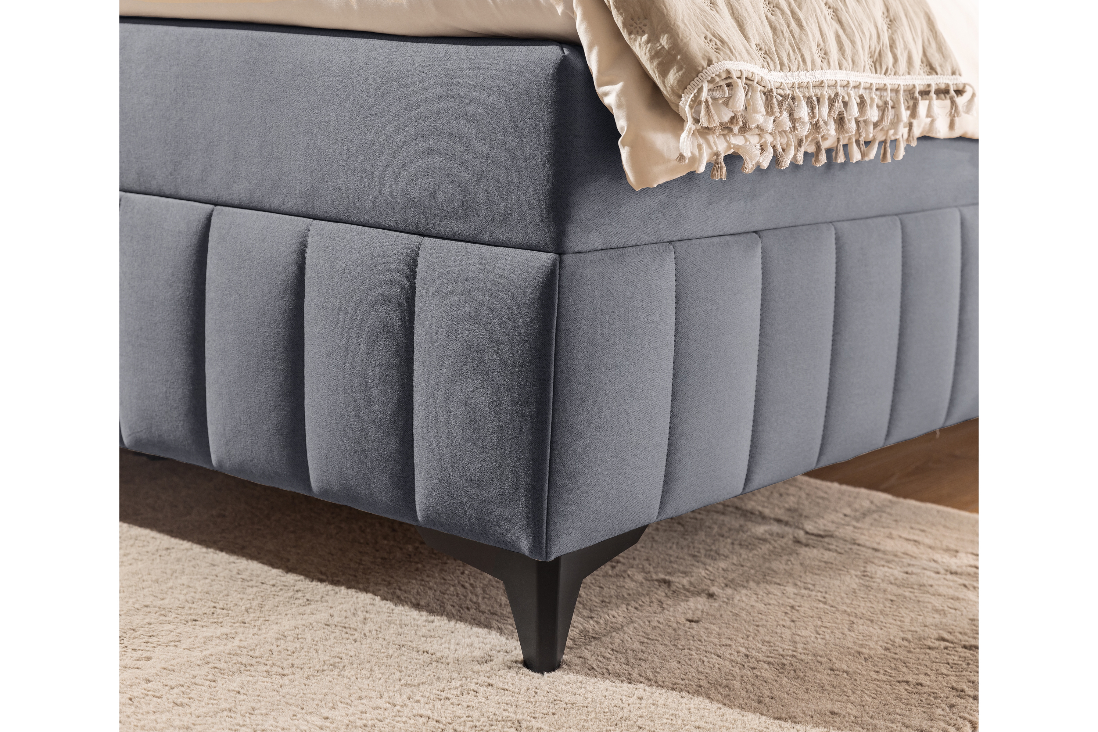 Posteľ Boxspring Wasil 180x200 s úložným priestorom - šedý hydrofóbny zamat Element 23 Boxspring posteľ Wasil 180x200 s úložným priestorom - šedý zamat hydrofobowy Element 23