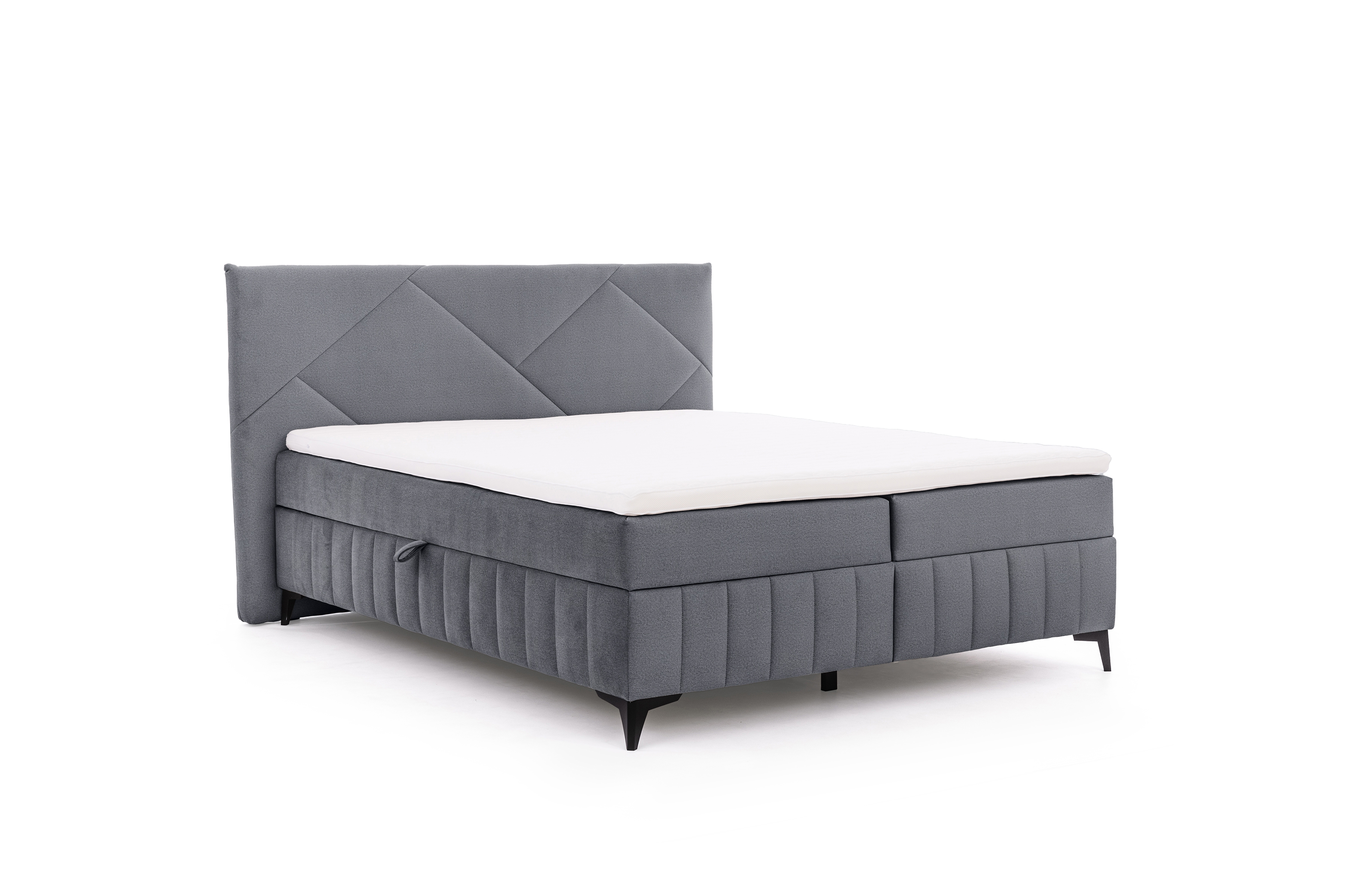 Posteľ Boxspring Wasil 180x200 s úložným priestorom - šedý hydrofóbny zamat Element 23 Boxspring posteľ Wasil 180x200 s úložným priestorom - šedý zamat hydrofobowy Element 23