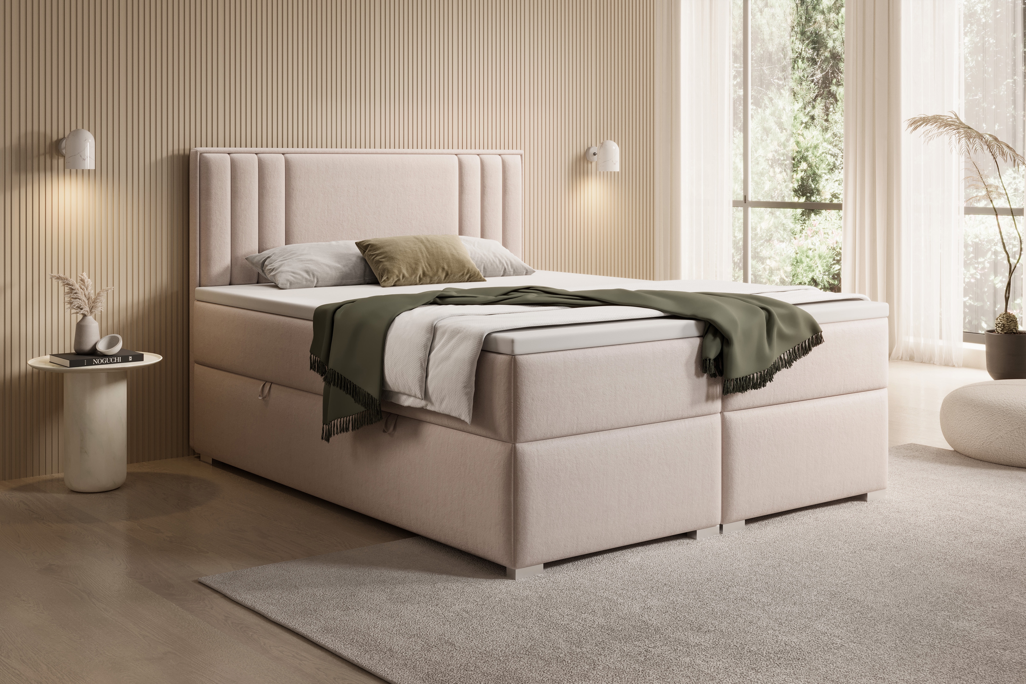 Boxspring posteľ Cyntia 140x200 Boxspring posteľ s úložným priestorom Cyntia - 140x200