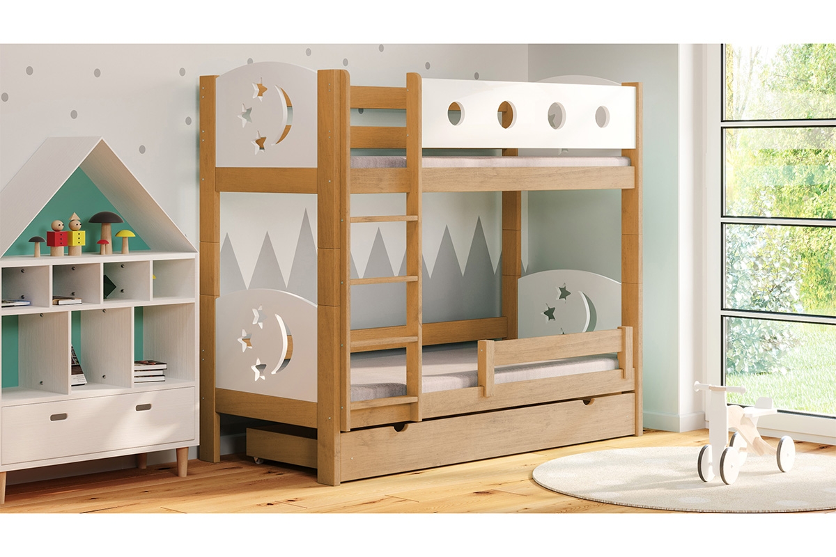 Patrová postel Marcelina - s motivem hvězd dřevěnýpostel patrová 