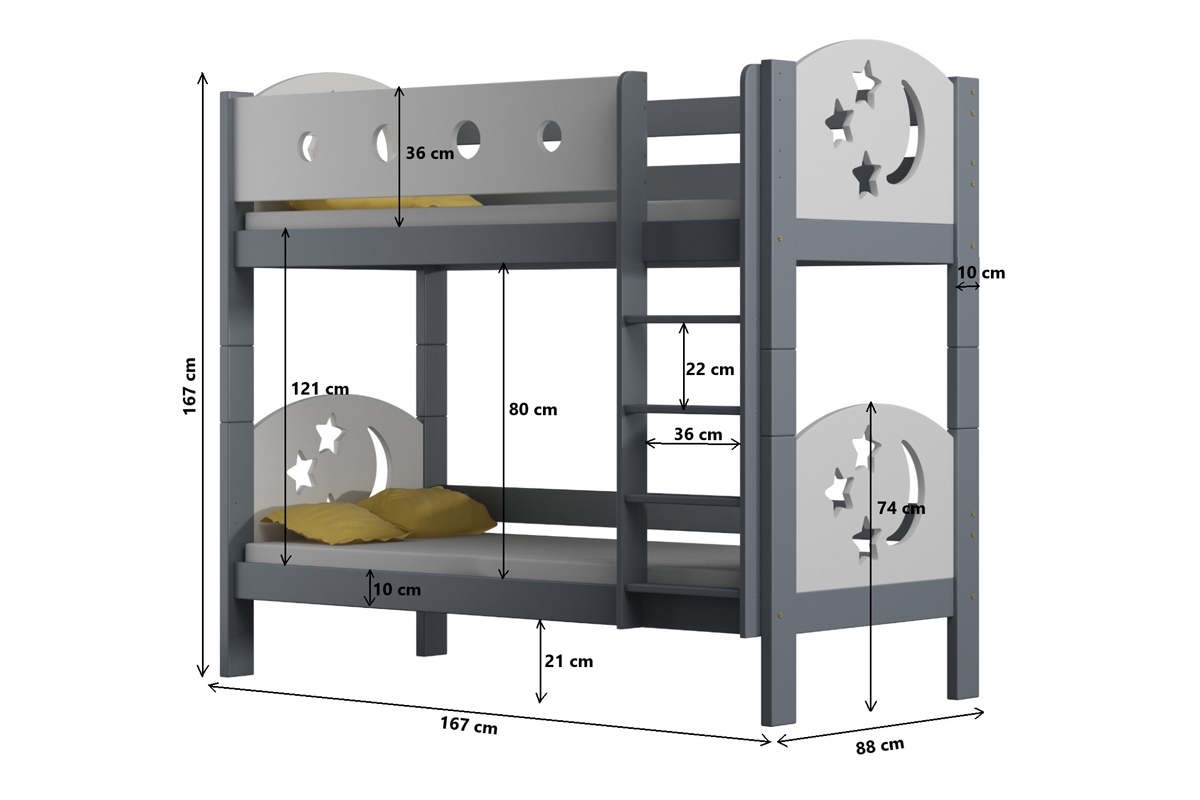Patrová postel Marcelina - s motivem hvězd Postel Marcelina patrová s motiven hvězd