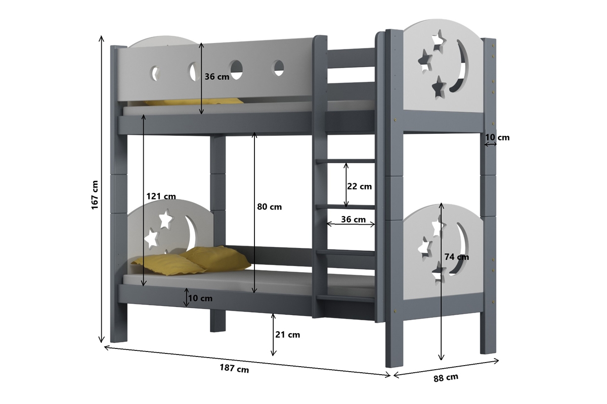 Patrová postel Marcelina - s motivem hvězd postel patrová  
