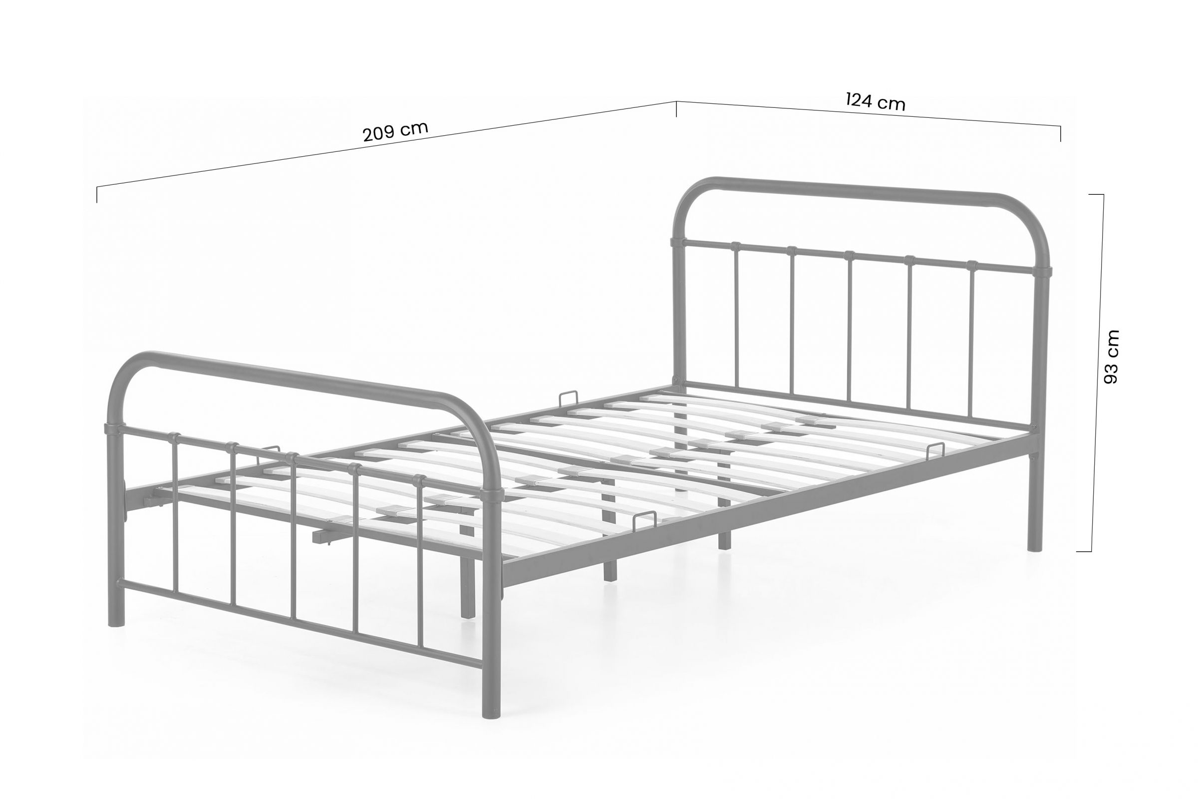 Kovová posteľ Linda 120x200 cm - čierna Posteľ kovové Milwi 120x200 - Čierny