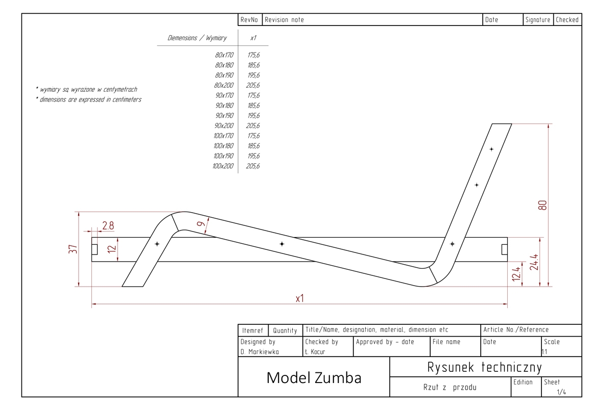 Postel pro mládež Zumba 100 x 180 - Výprodej Postel dla dziecka 