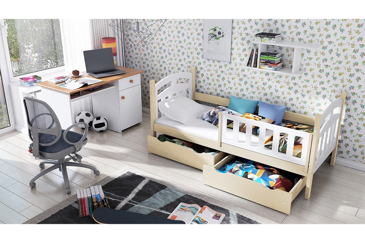 Přízemní postel Nati pro 1 osobu postel dřevěná