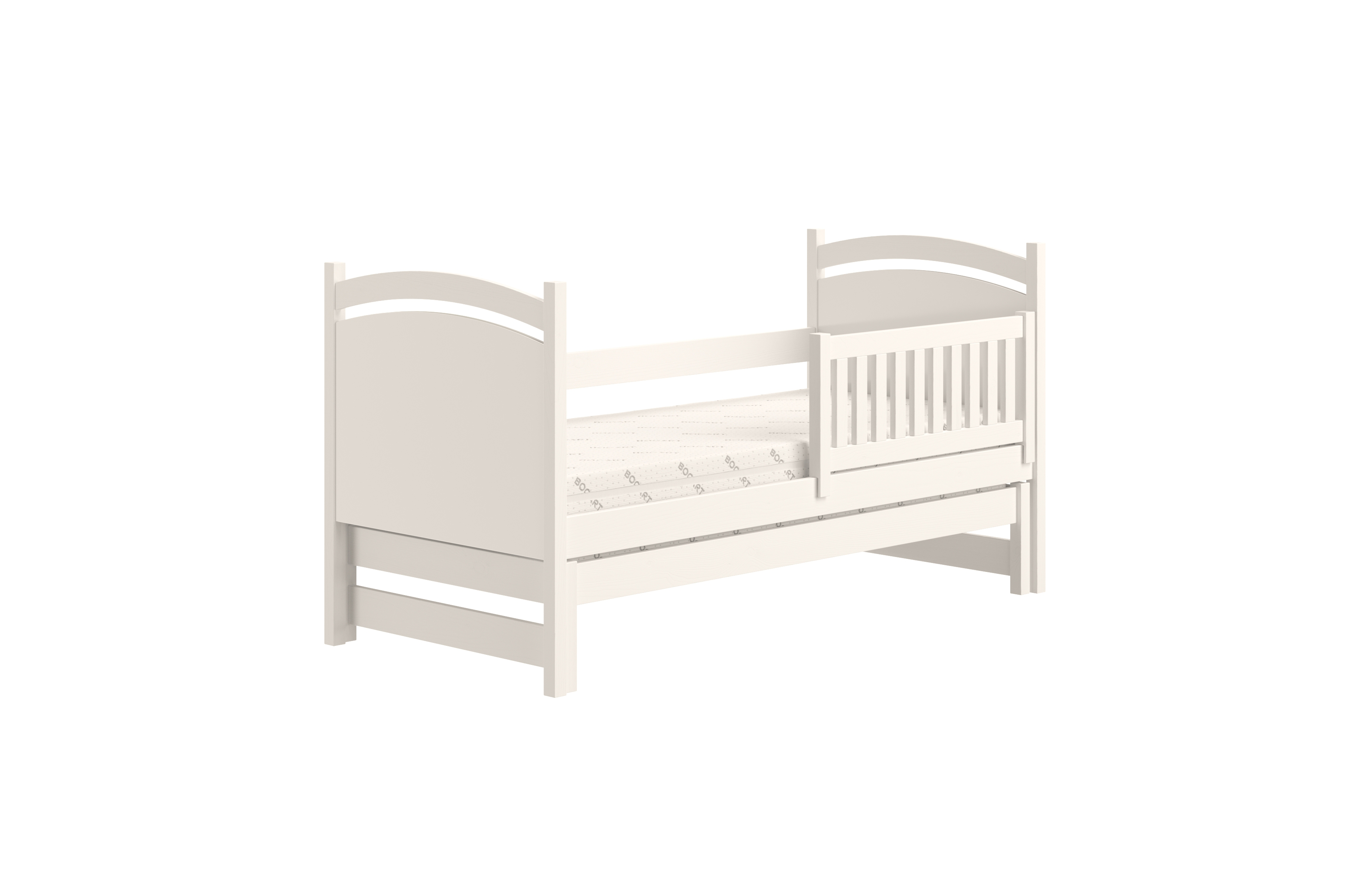 Dětská rozkládací postel Amely s tabulí na fixy 80x160 cm - bílá Postel přízemní Amely 80x160 výsuvná z tablica suchoscieralna - bílá