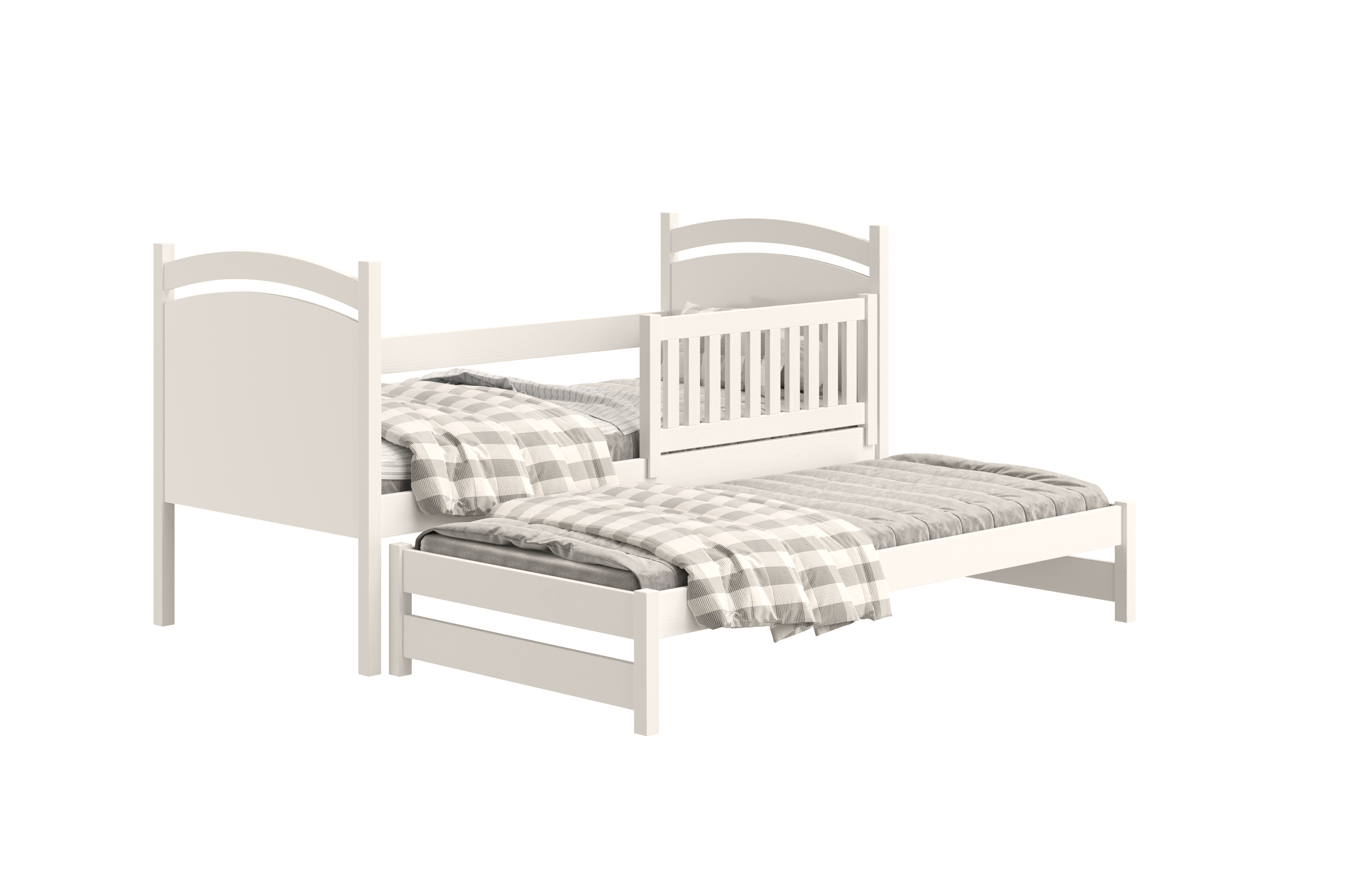 Detská posteľ Amely so prístelkou a tabuľou na suché stieranie 80x180 cm - biela Posteľ prízemná Amely 80x180 výsuvna z tablica suchoscieralna - Biely 