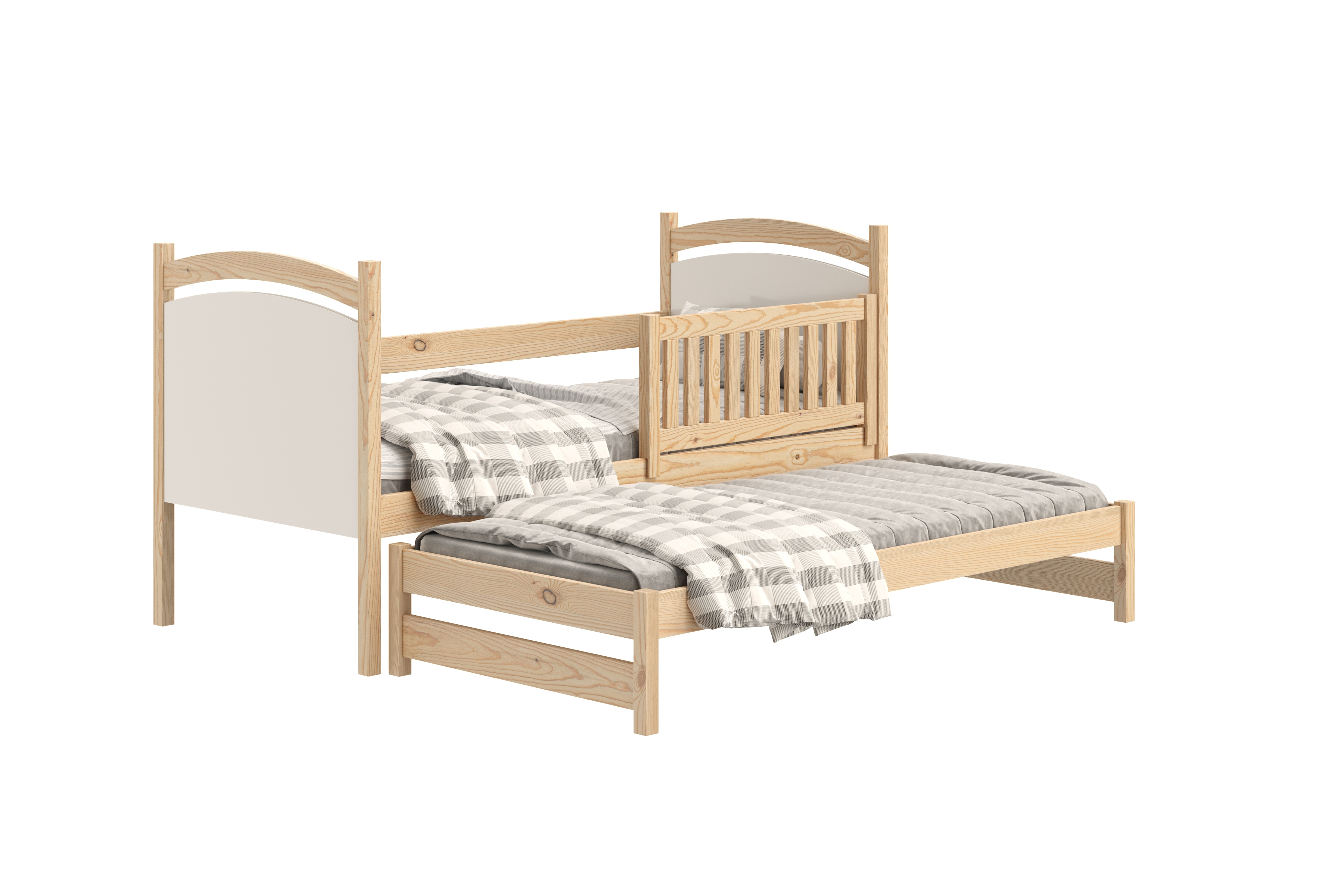 Posteľ s prístelkou s tabuľou Amely - borovica, 80x180 Posteľ prízemná Amely 80x180 výsuvna z tablica suchoscieralna - Borovica 