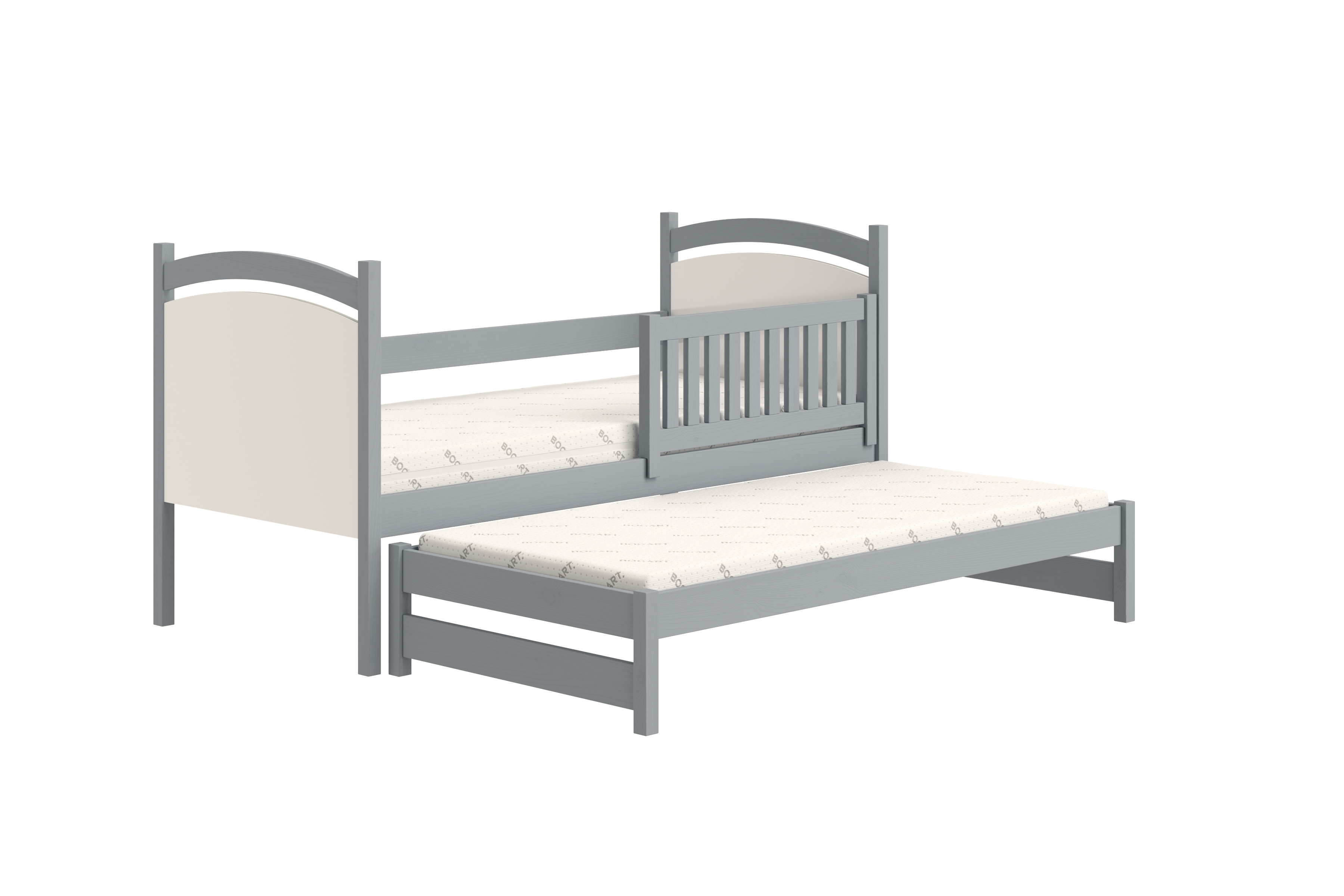 Dětská přízemní výsuvná postel Amely s tabulí na fixy 80x190 cm - šedá Postel přízemní Amely 80x190 výsuvná z tablica suchoscieralna - šedá