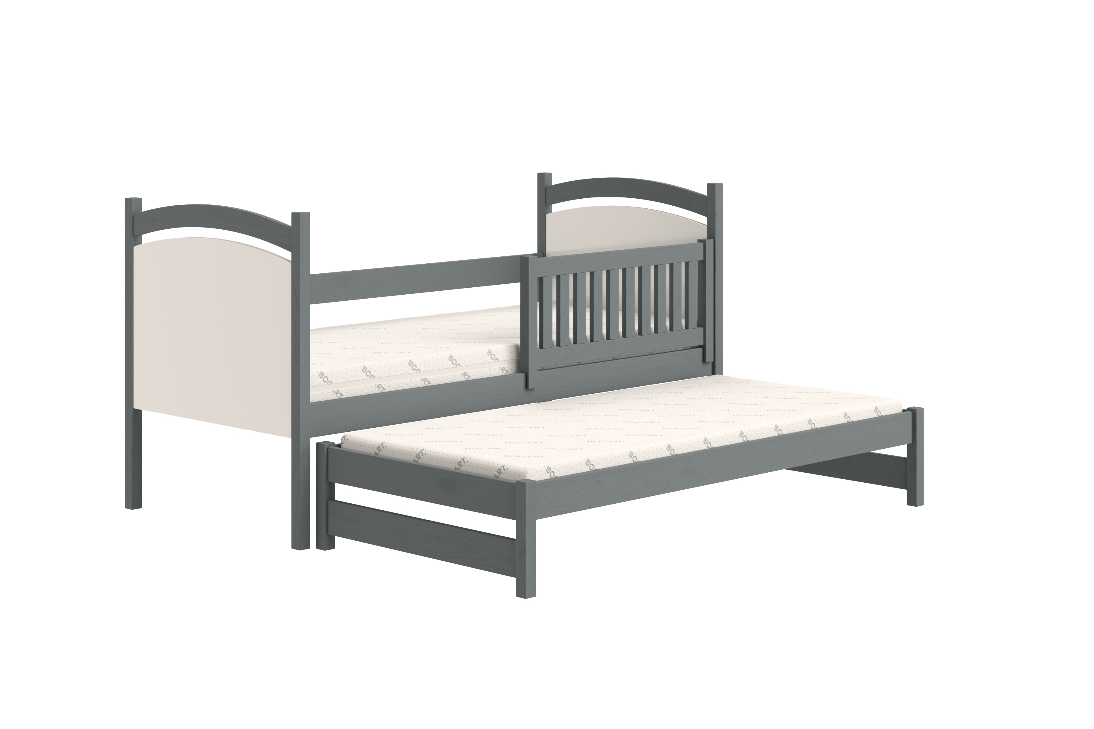 Dětská přízemní výsuvná postel Amely s tabulí na fixy 80x200 cm - grafitová Postel přízemní Amely 80x200 výsuvná z tablica suchoscieralna - grafit 