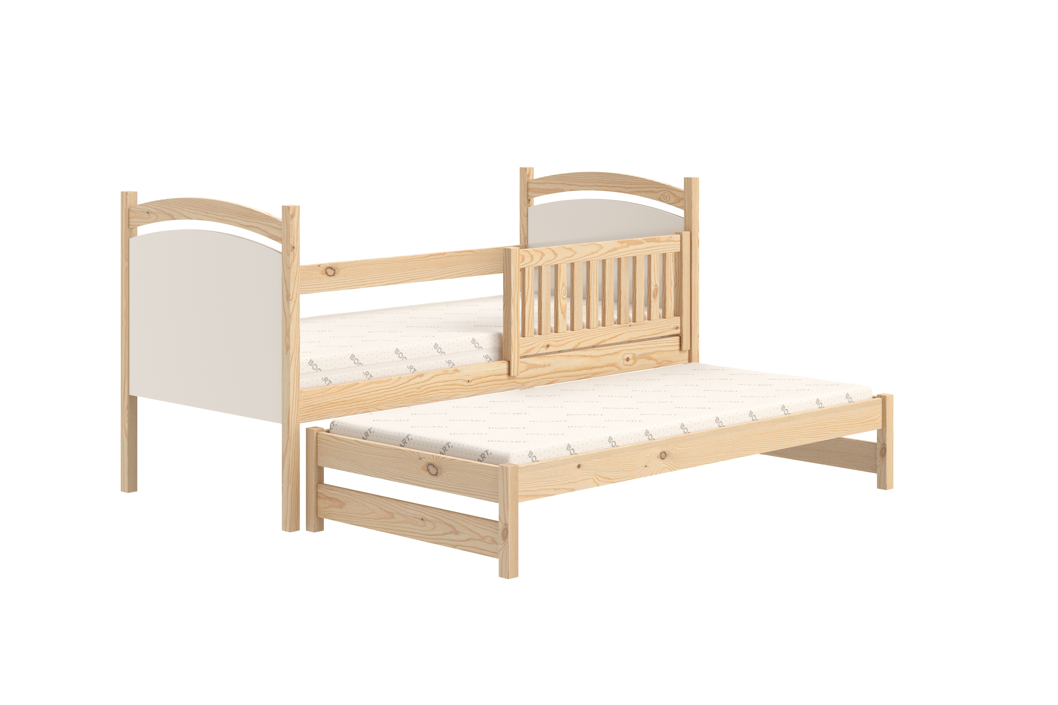 Posteľ s prístelkou s tabuľou Amely - borovica, 90x180 Posteľ prízemná Amely 90x180 výsuvna z tablica suchoscieralna - Borovica