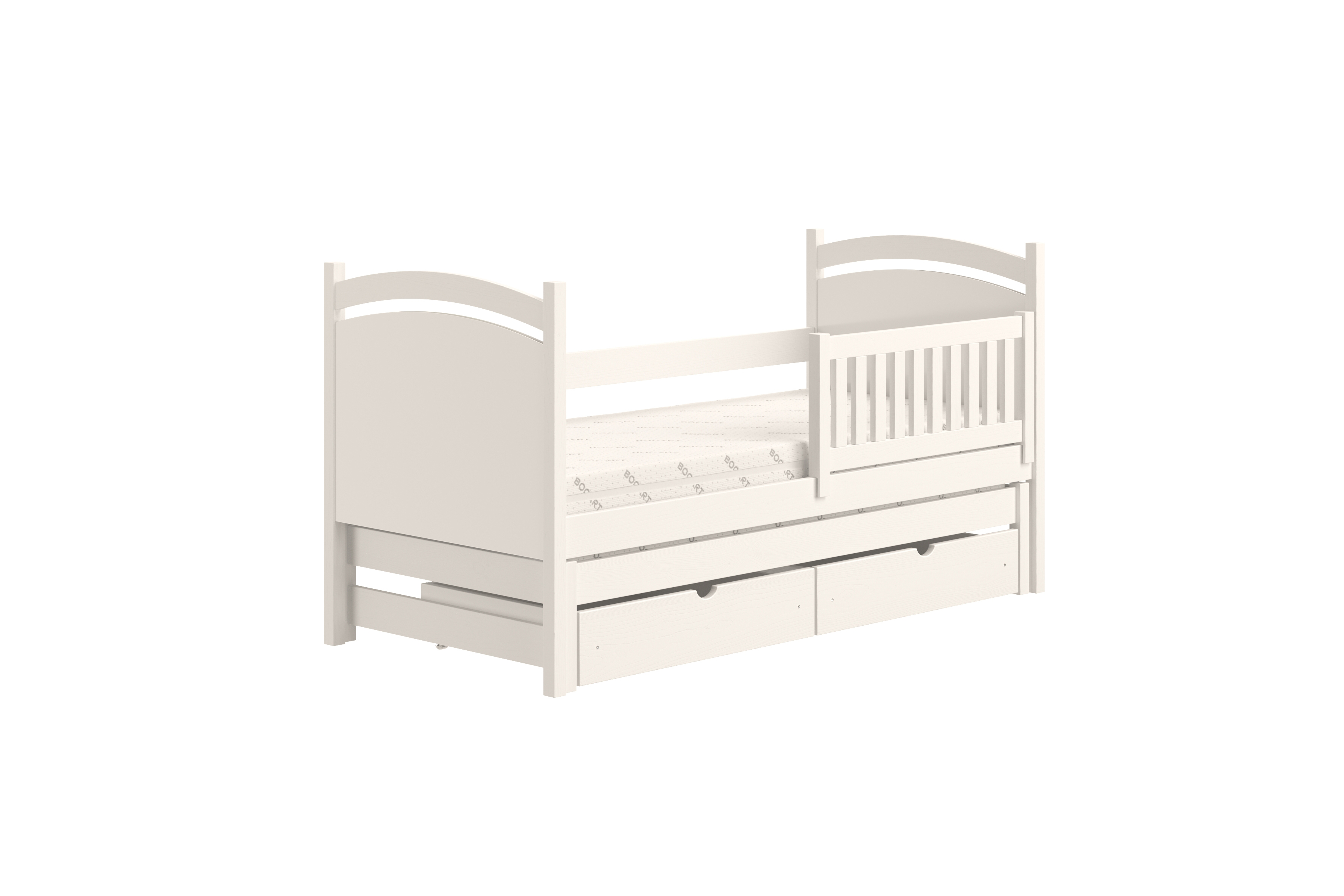 Dětská rozkládací postel Amely s tabulí na fixy 90x190 cm - bílá Postel přízemní Amely 90x190 výsuvná z tablica suchoscieralna - bílá