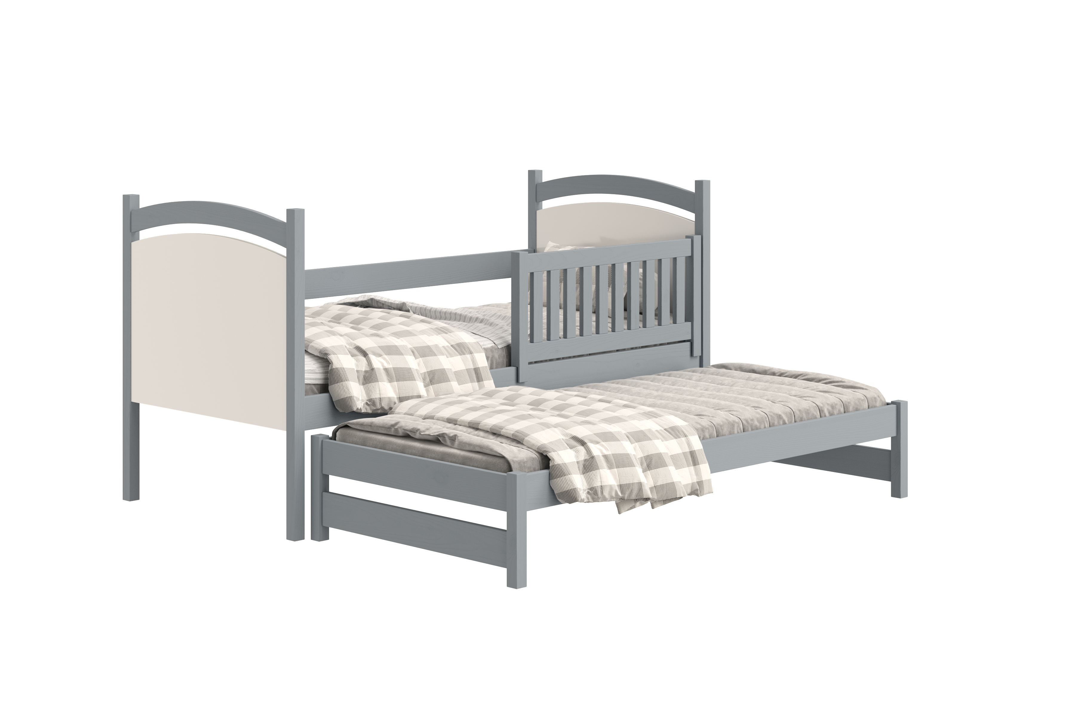 Dětská přízemní výsuvná postel Amely s tabulí na fixy 90x190 cm - šedá Postel přízemní Amely 90x190 výsuvná z tablica suchoscieralna - šedá 