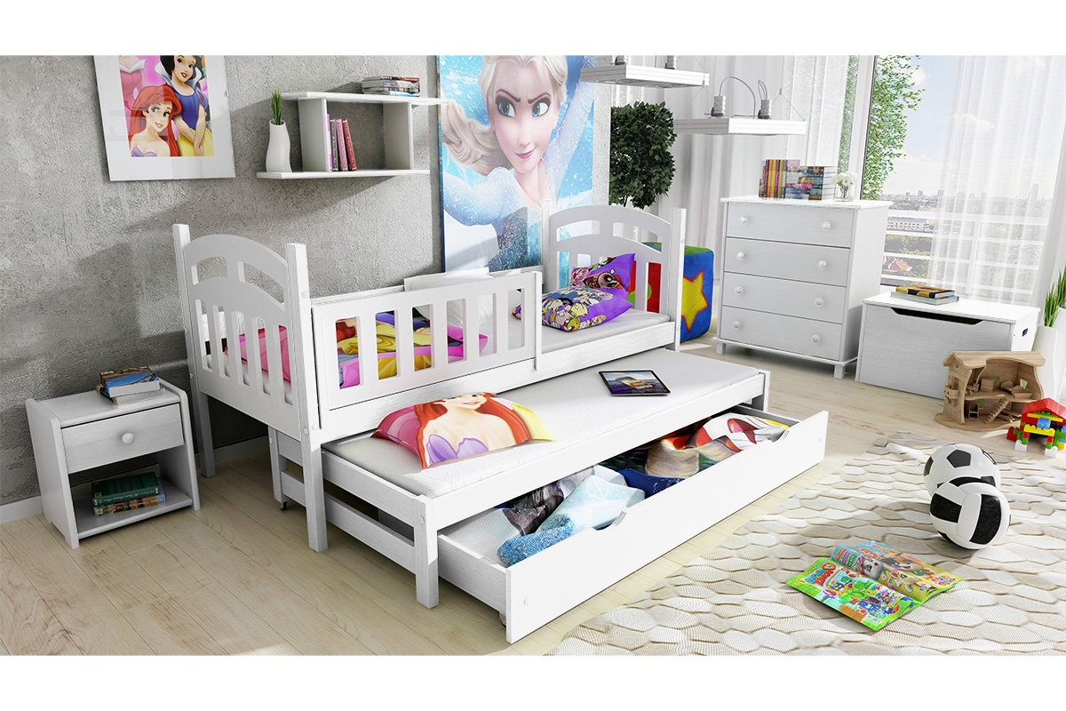 Vysúvacia jednoposchodovú posteľ Nati pre dve osoby  Posteľ so zábradlím